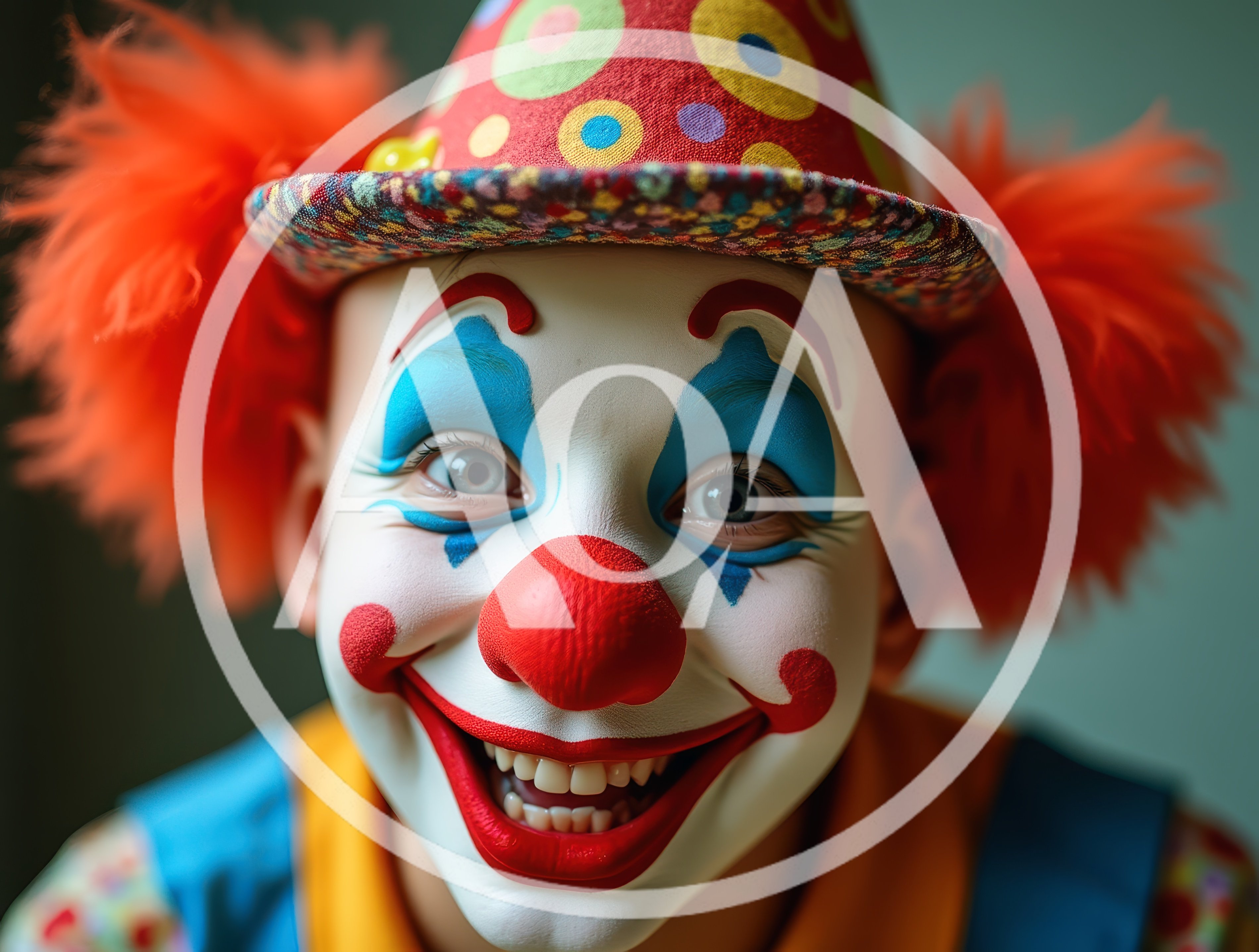 Close Up Portrait Of A Smiling Clown