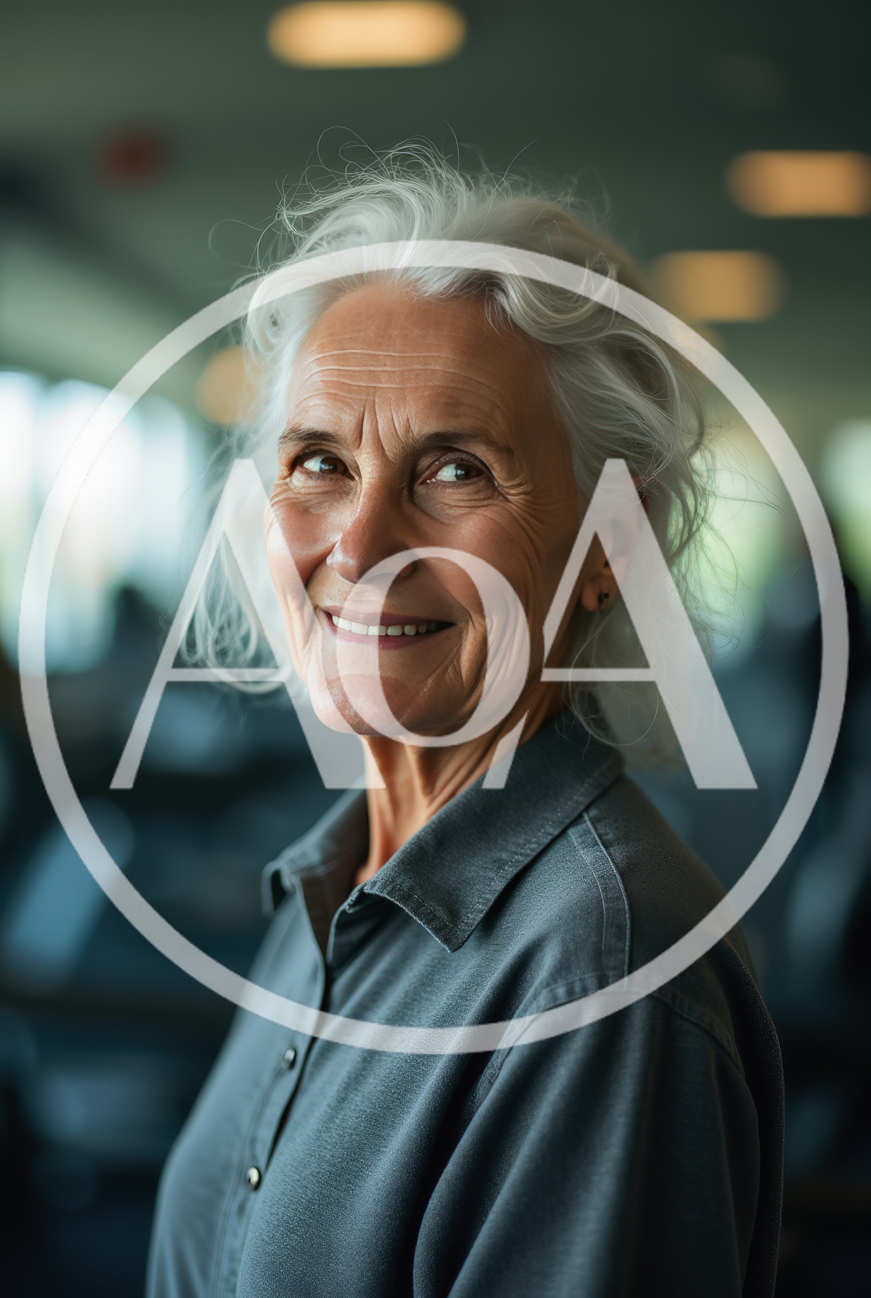 Portrait Of A Smiling Senior Woman With Silver Hair