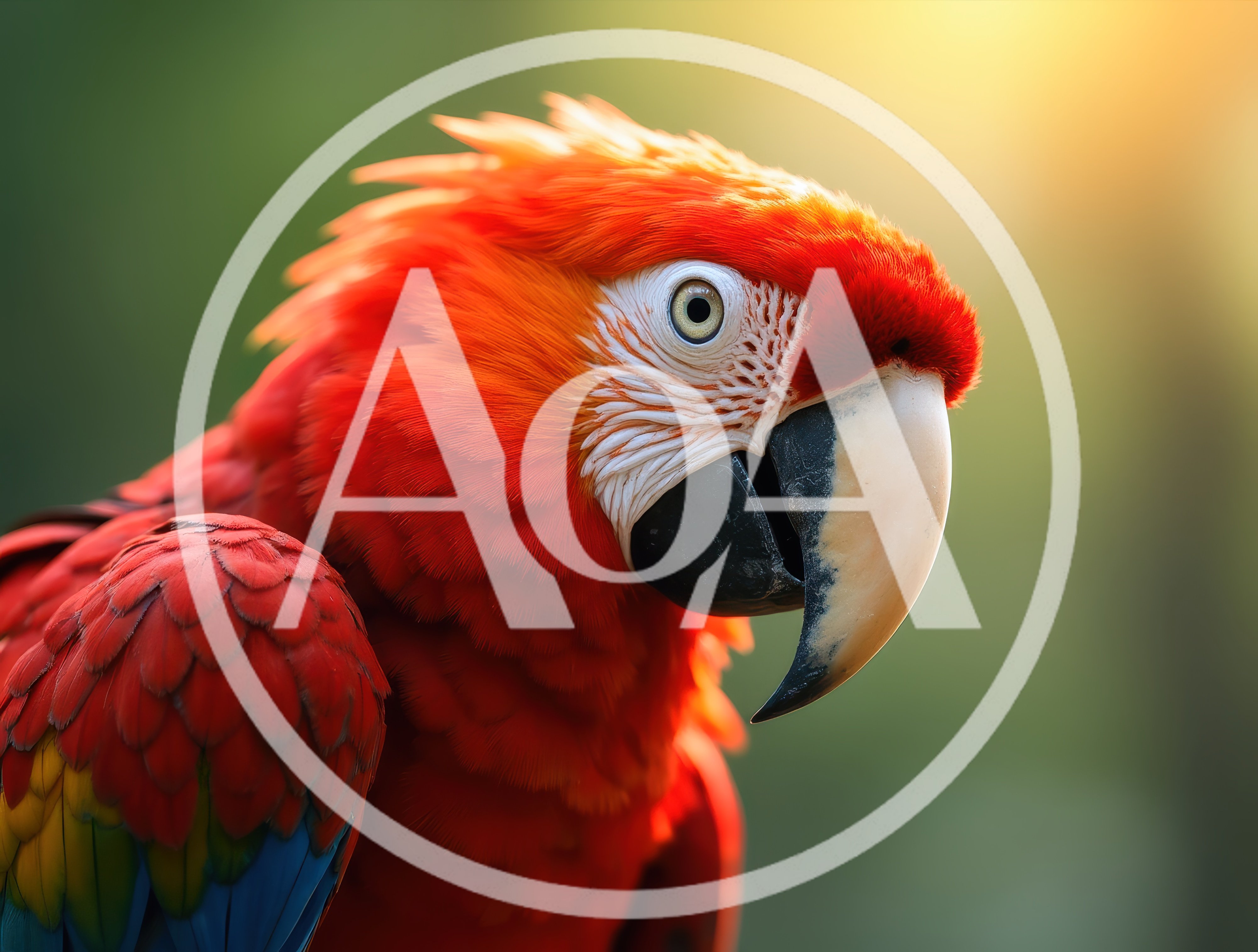 Close Up Portrait Of A Scarlet Macaw