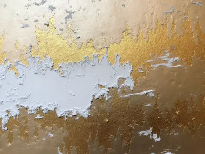 Abstract Gold And White Textured Painted Surface