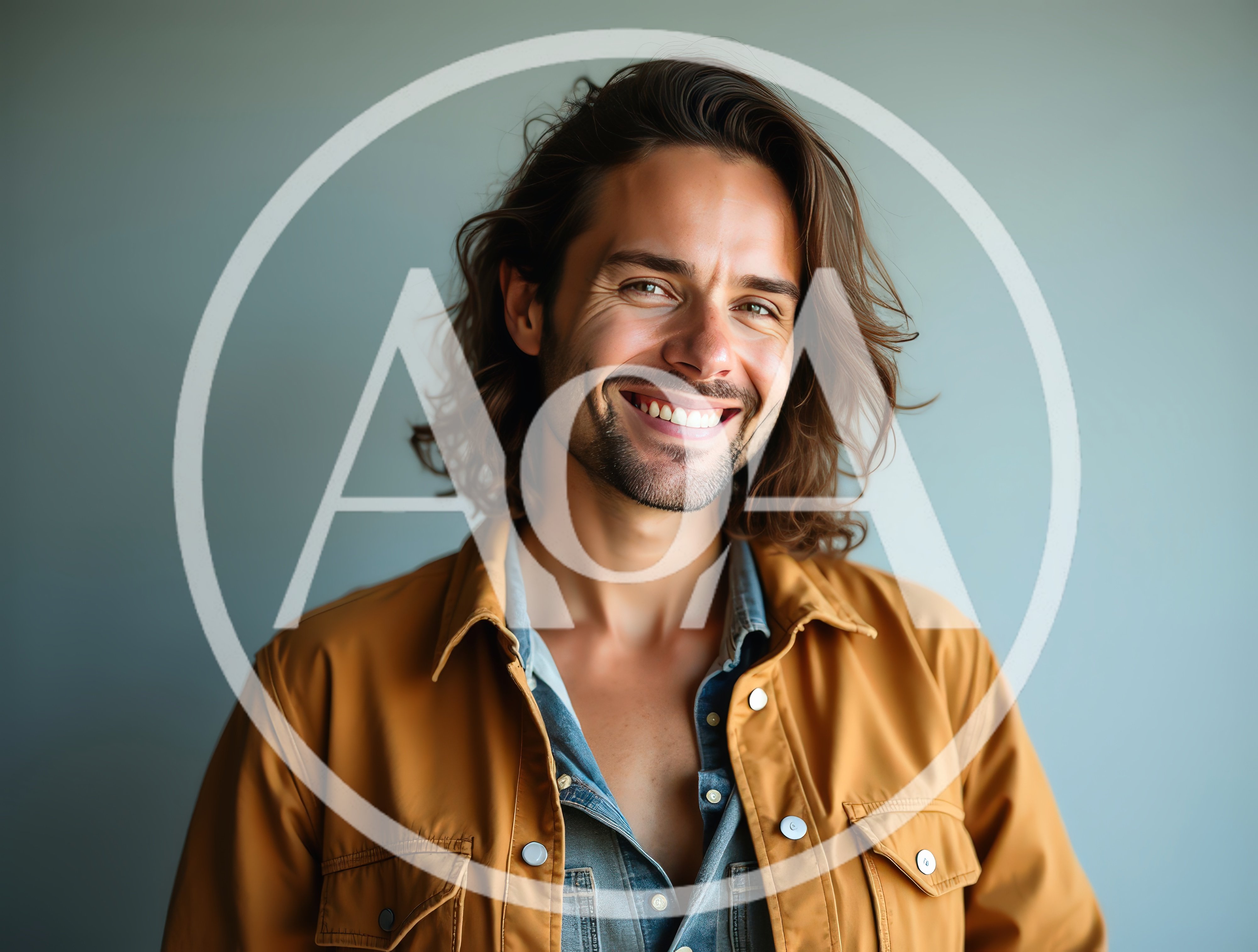 Portrait Of A Smiling Man With Long Hair