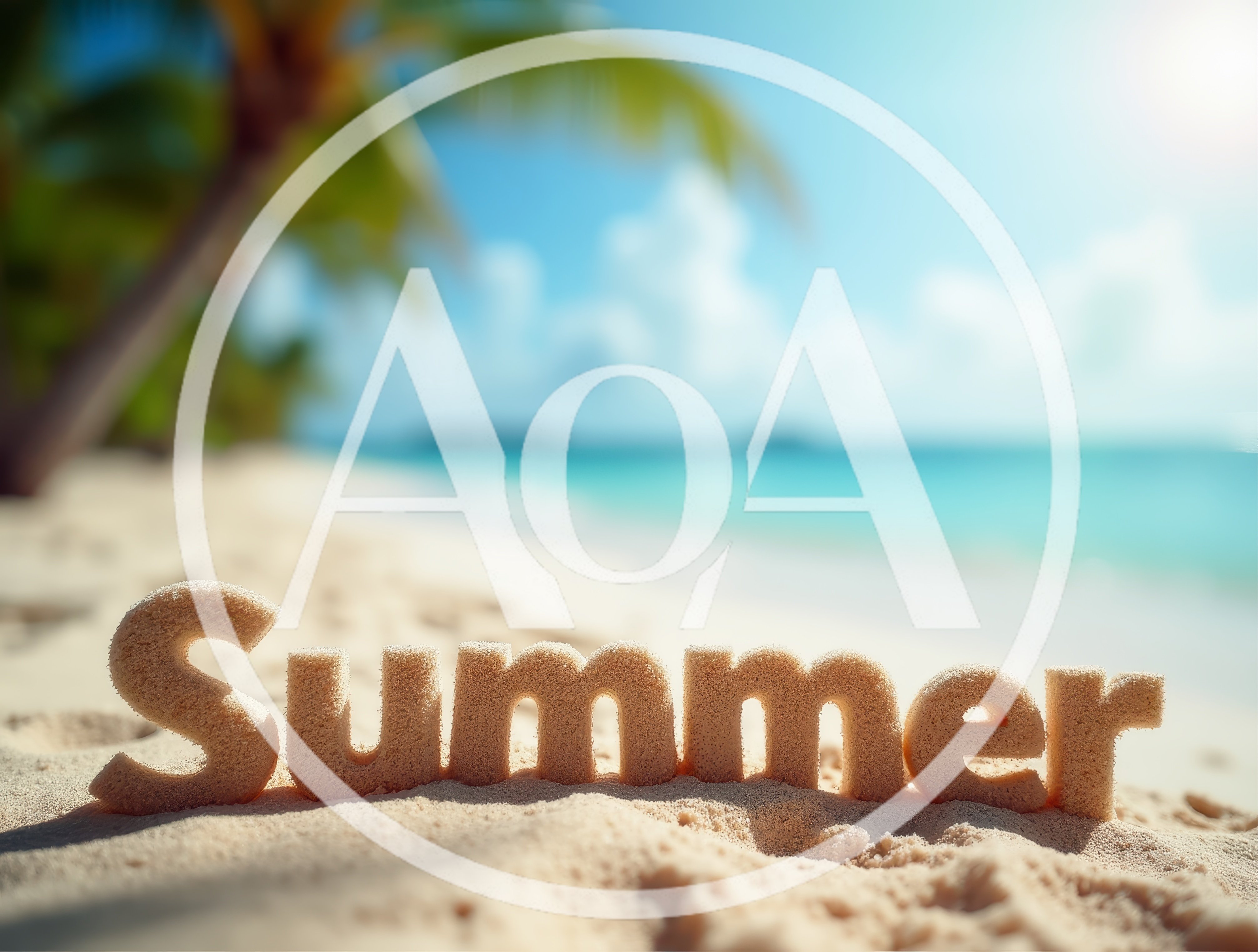 Summer Text Sculpted In Sand On Tropical Beach