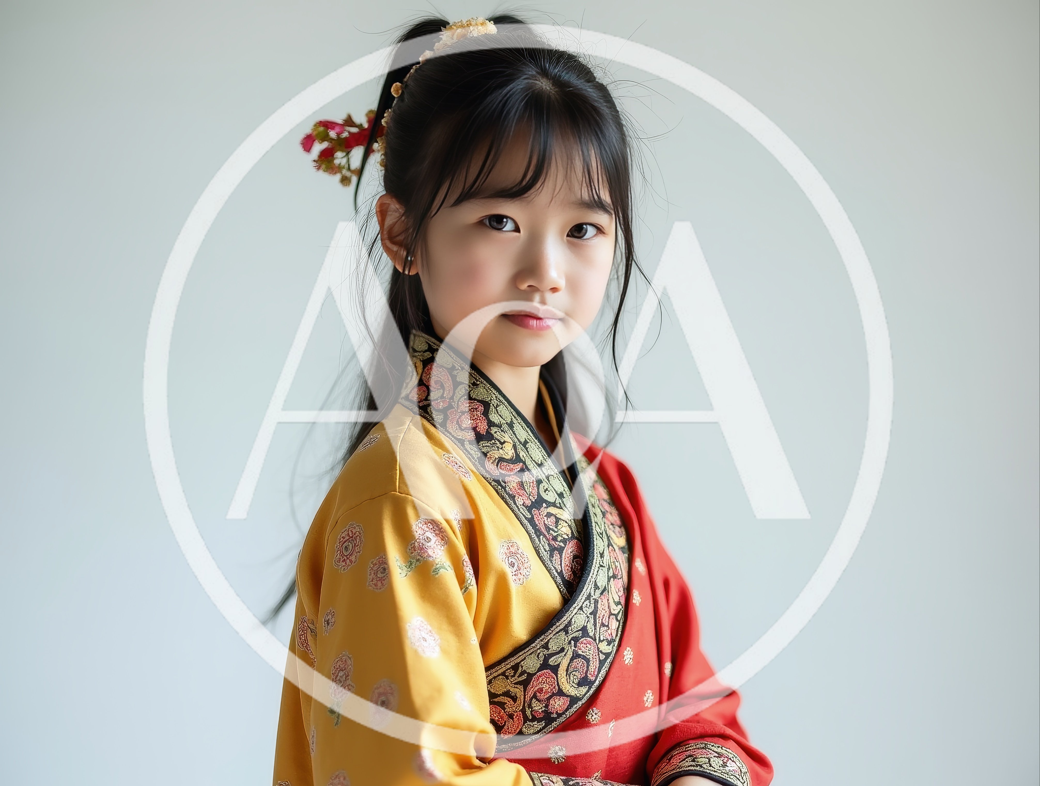 Young Girl Wearing Traditional East Asian Inspired Clothing