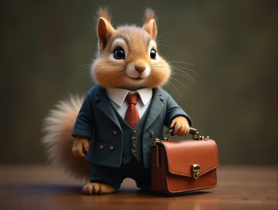 Cute Squirrel Dressed In A Professional Business Suit