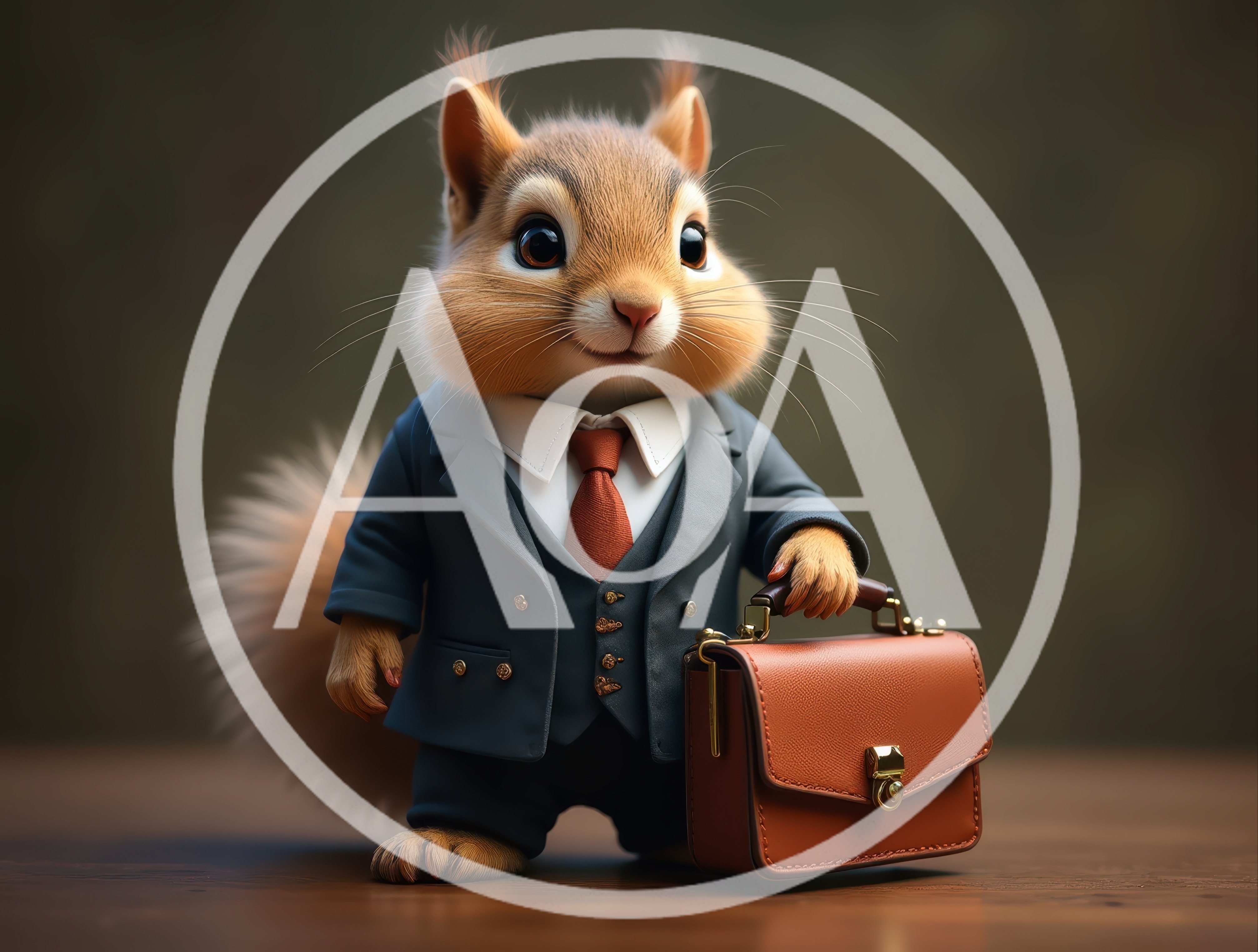 Cute Squirrel Dressed In A Professional Business Suit
