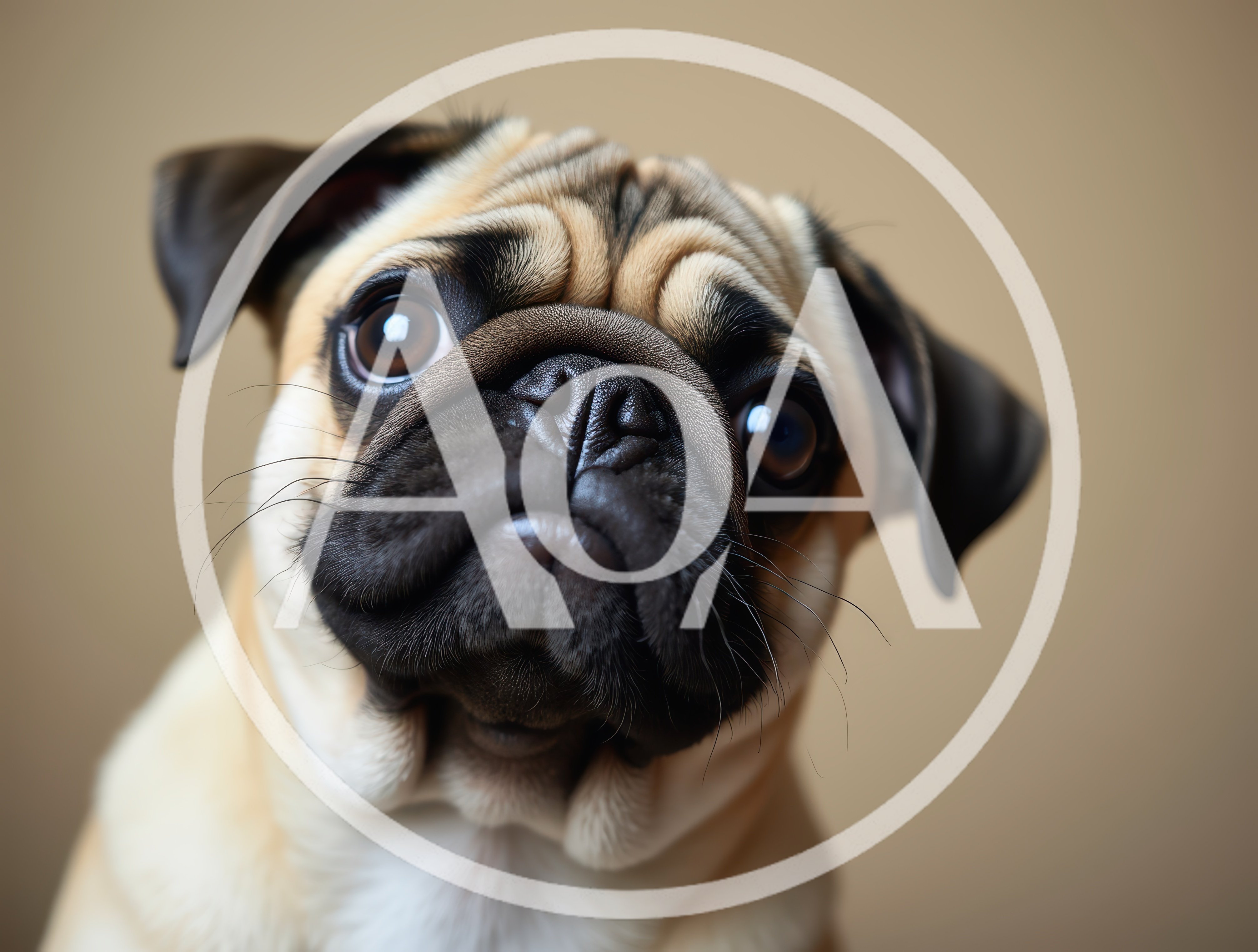 Close Up Portrait Of An Adorable Pug Dog