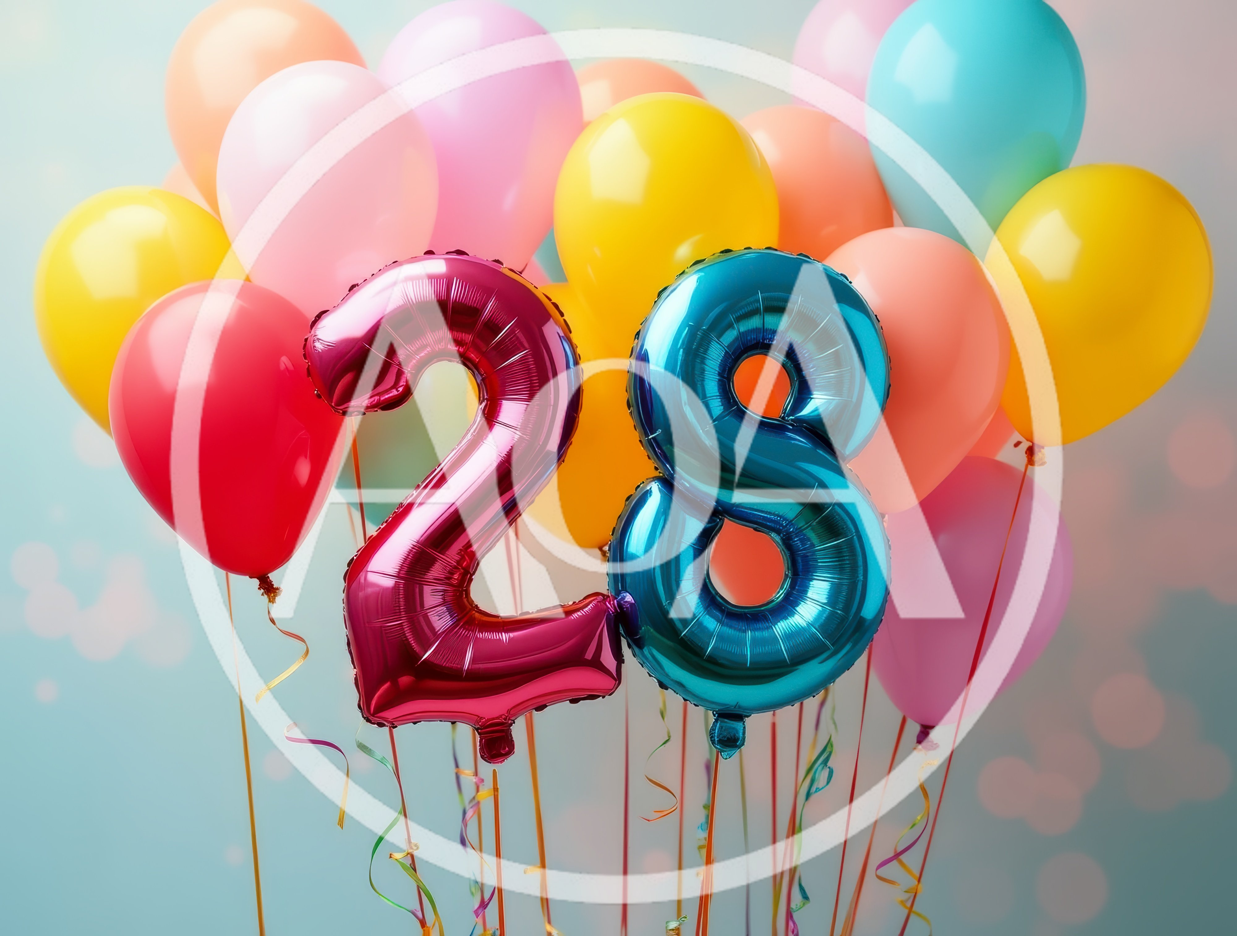 Number 28 Foil Balloons for Birthday Celebration