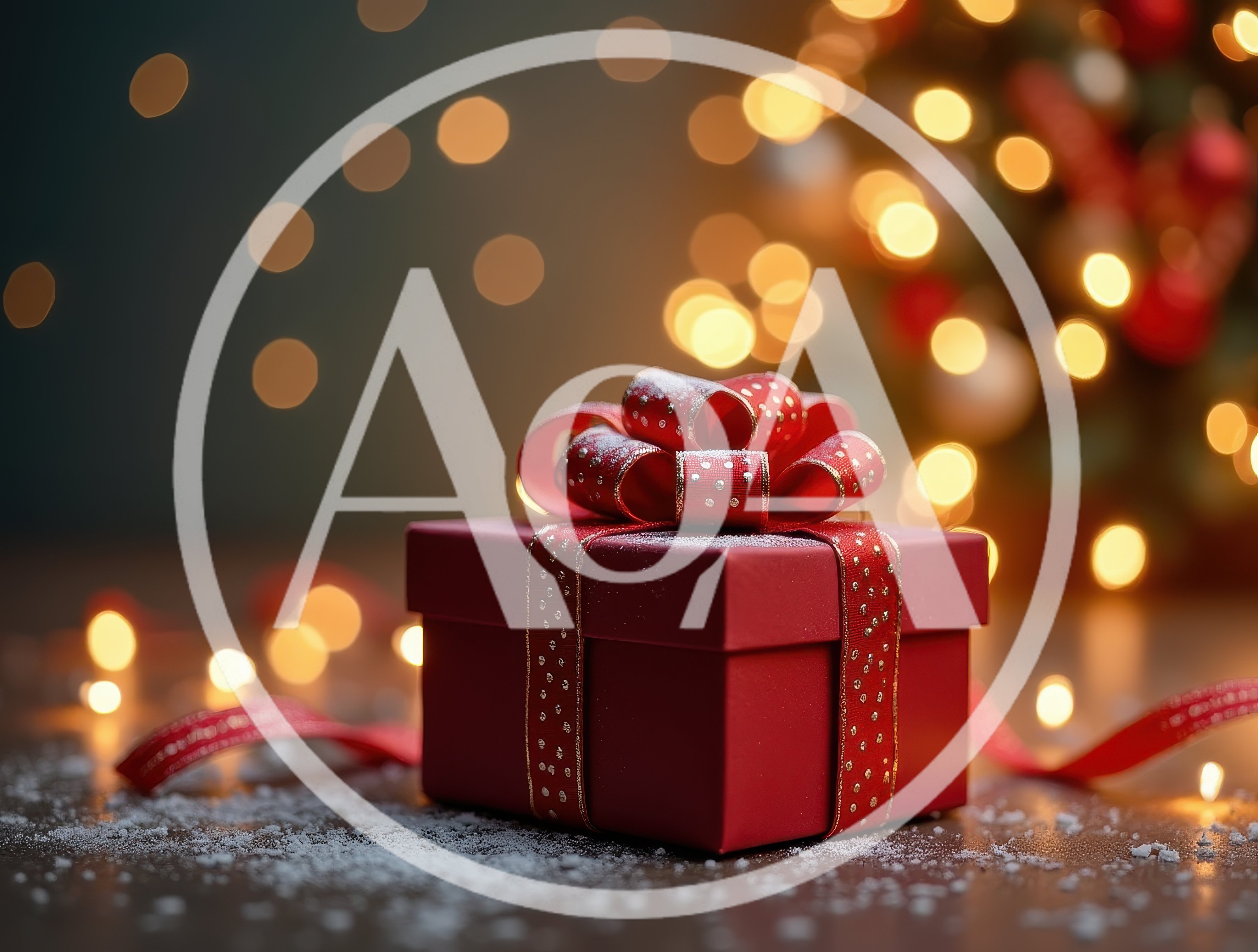 Red Christmas Gift Box With Golden Ribbon