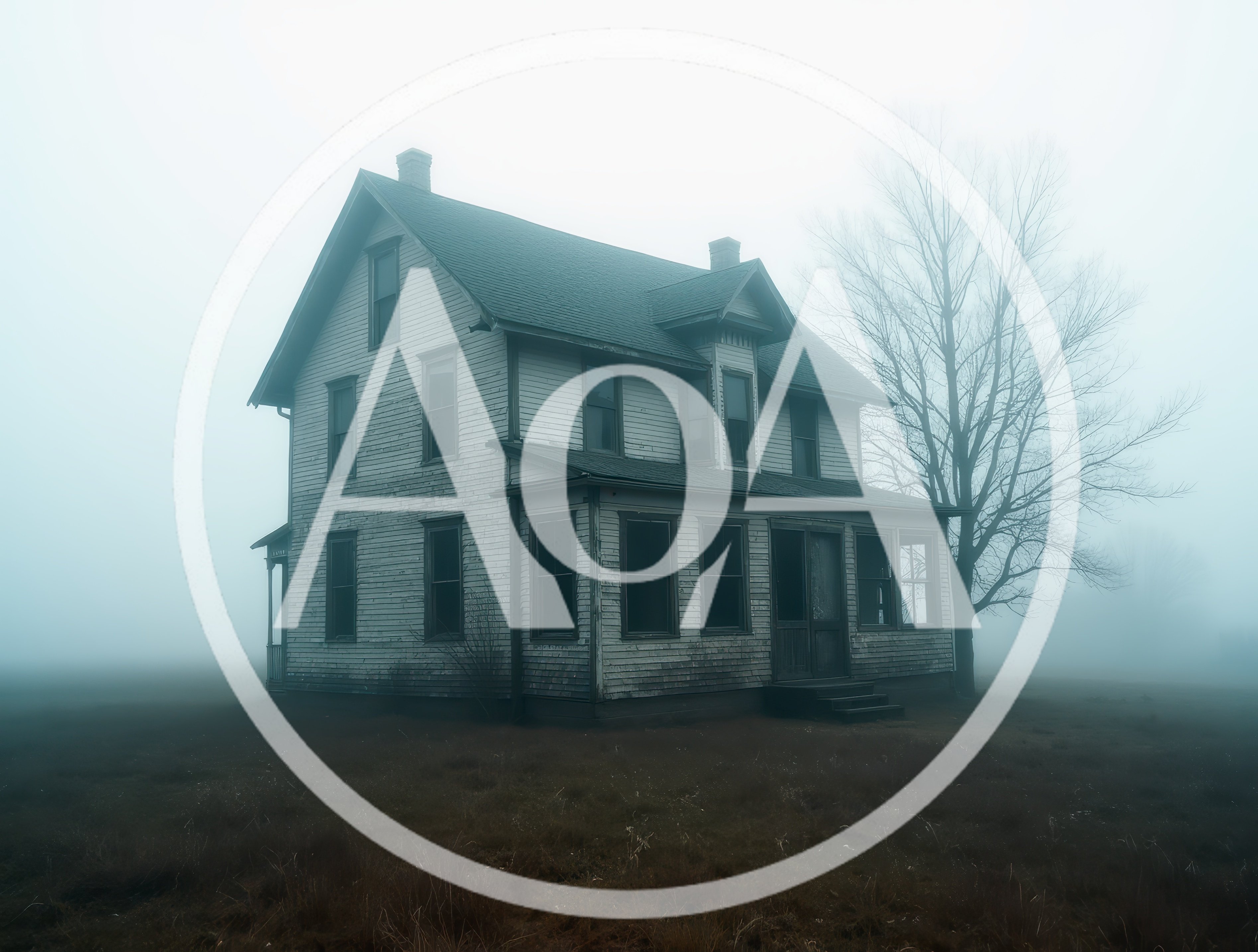 Abandoned Victorian Farmhouse In Dense Morning Fog