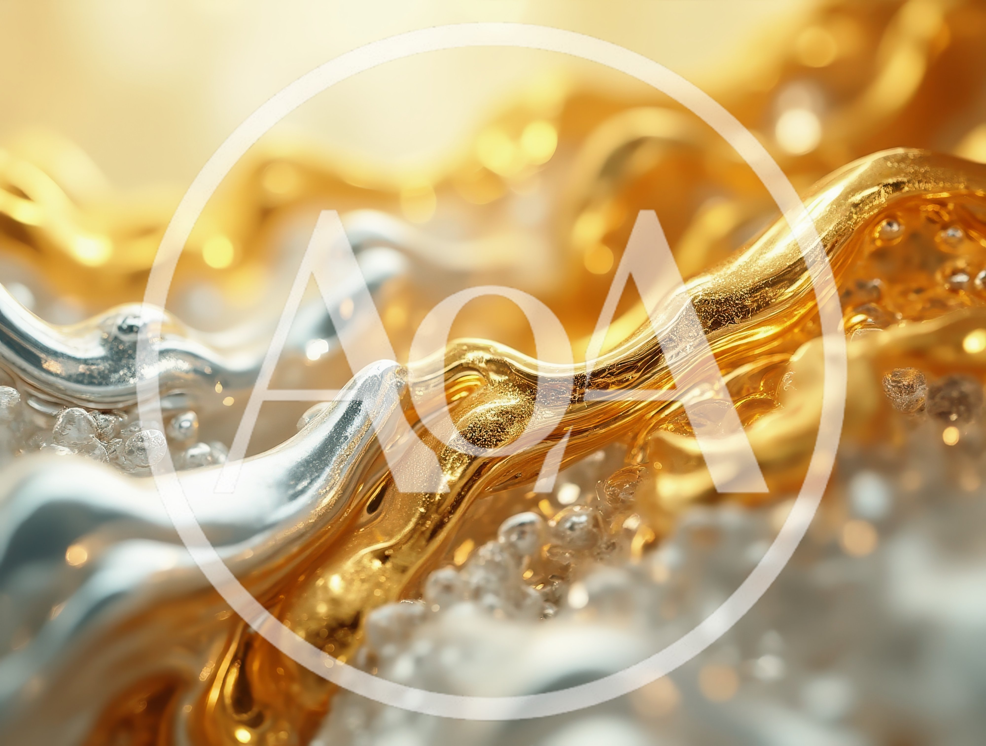 Abstract Liquid Gold And Silver Flowing Texture