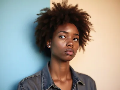 Portrait Of A Young Black Woman With Natural Hair
