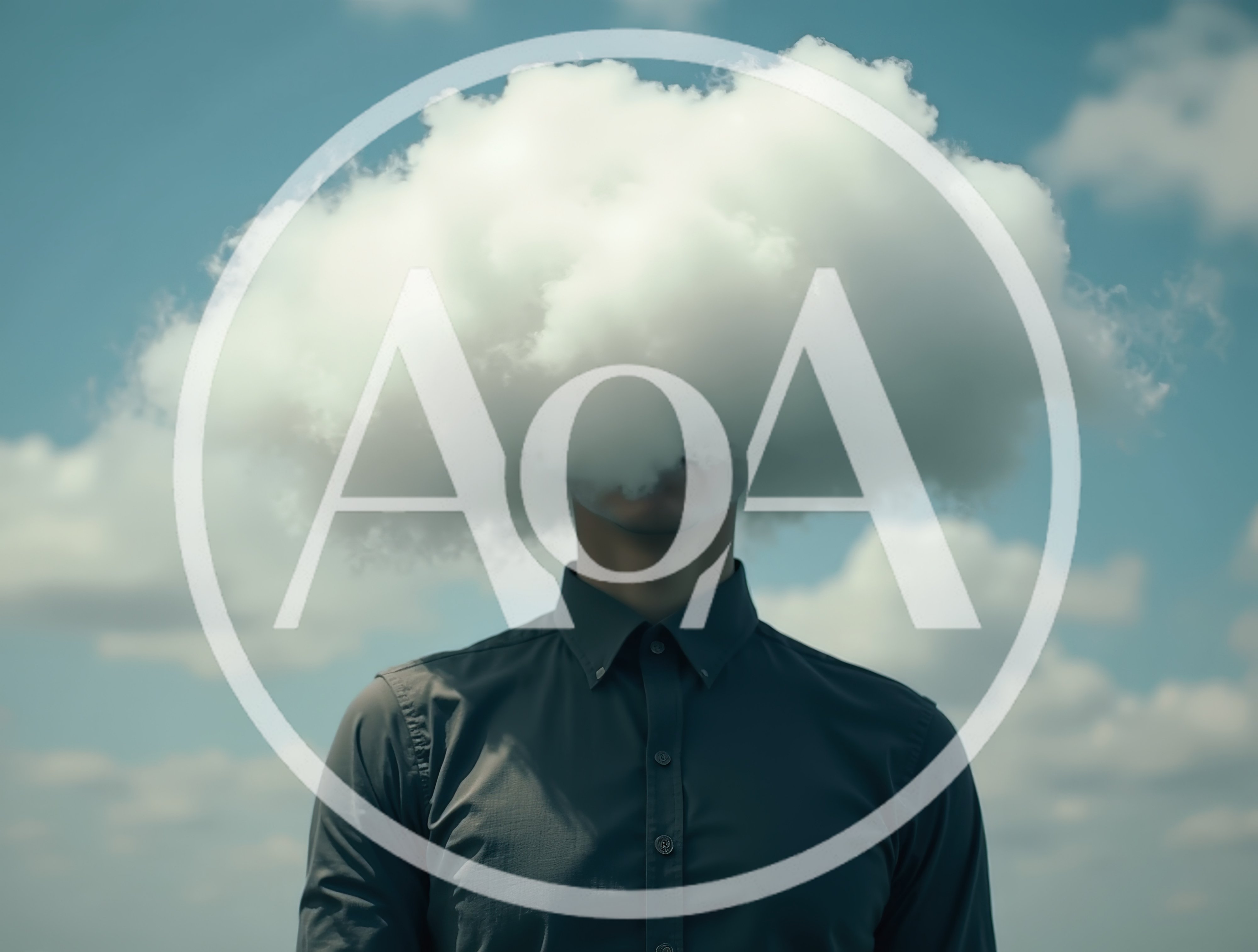 Surreal Portrait Of A Man With A Cloud Head