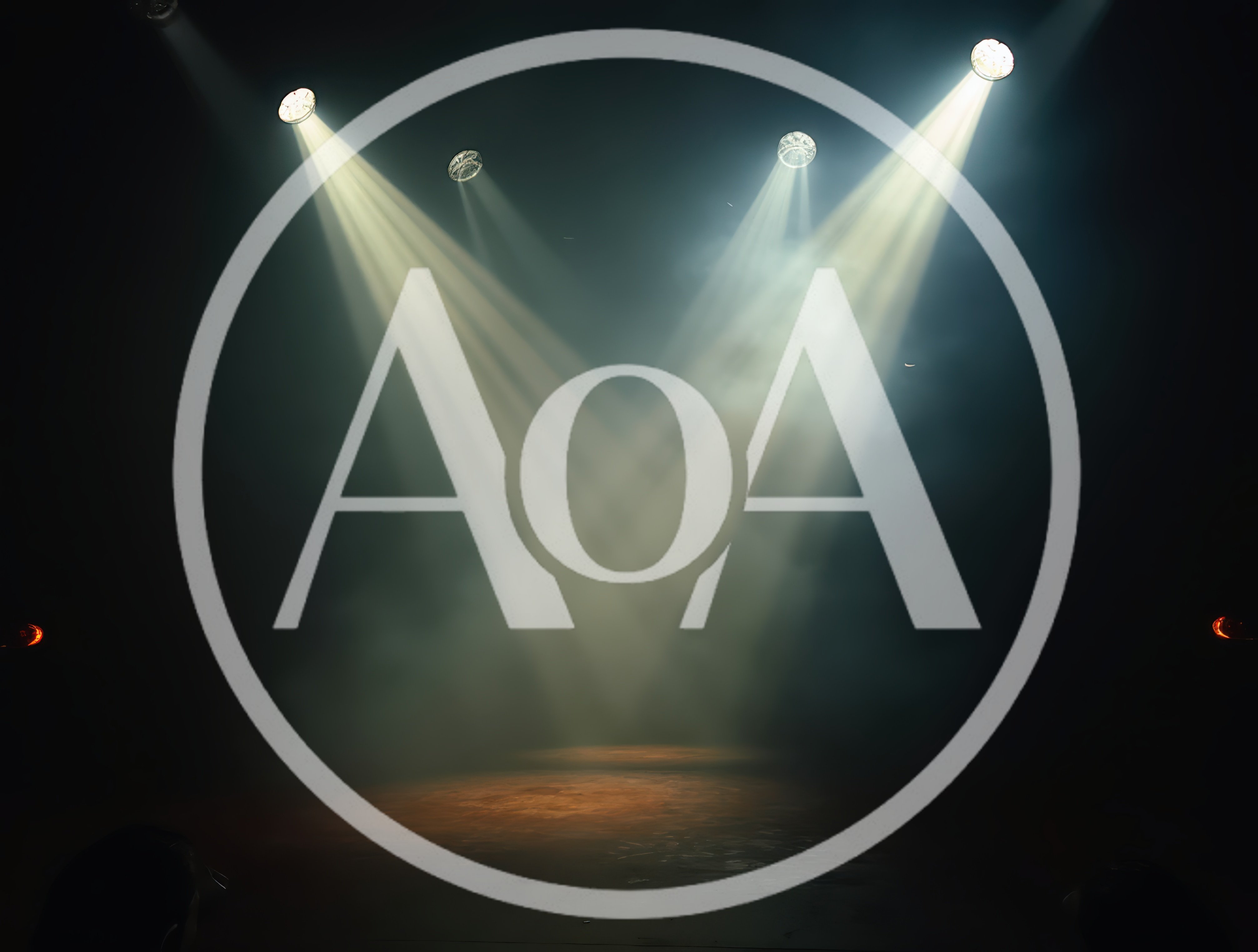 Stage Spotlights Beaming Down On Dark Performance Floor