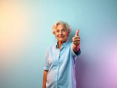 Senior Woman Giving A Thumbs Up Gesture