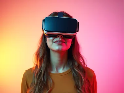 Young Woman Wearing Virtual Reality Headset