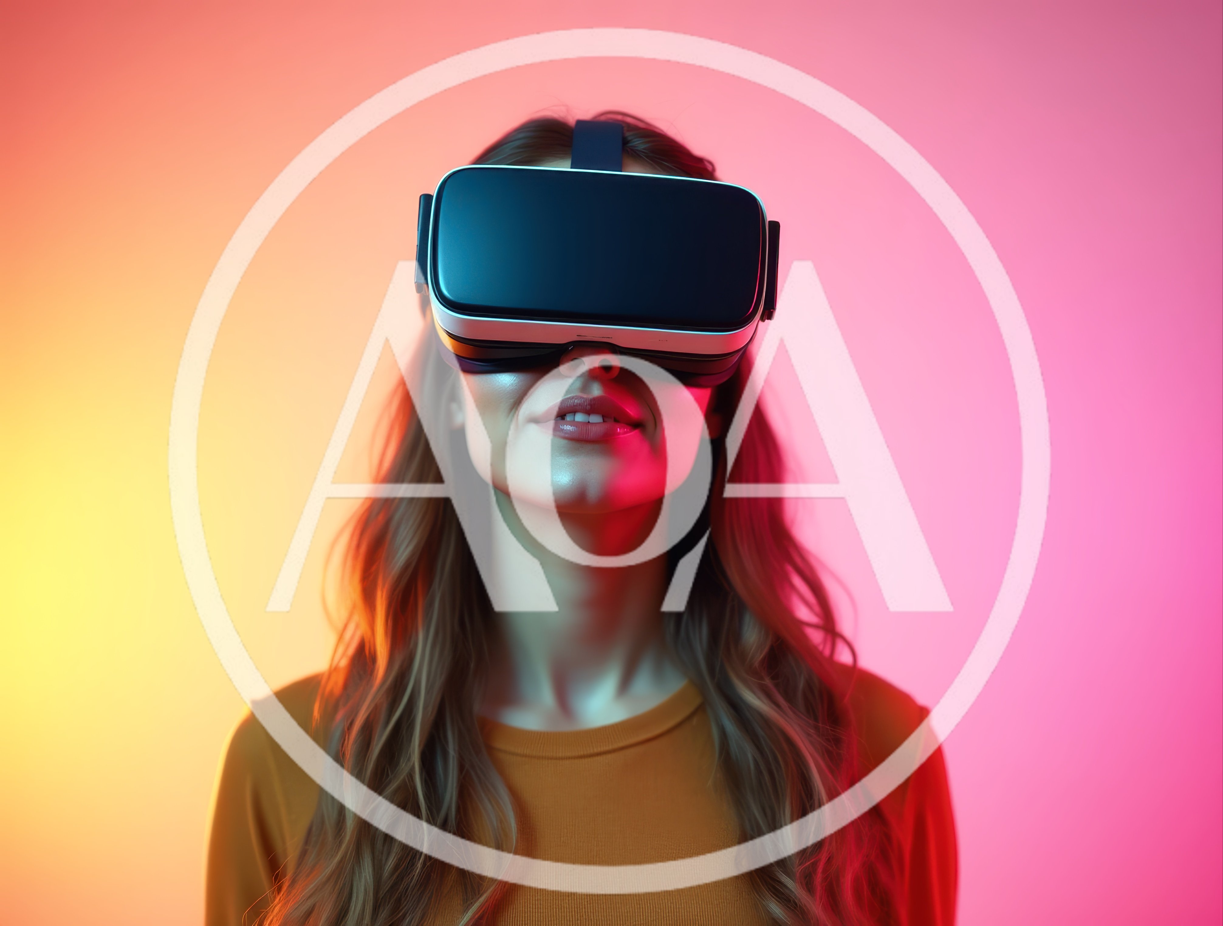 Young Woman Wearing Virtual Reality Headset