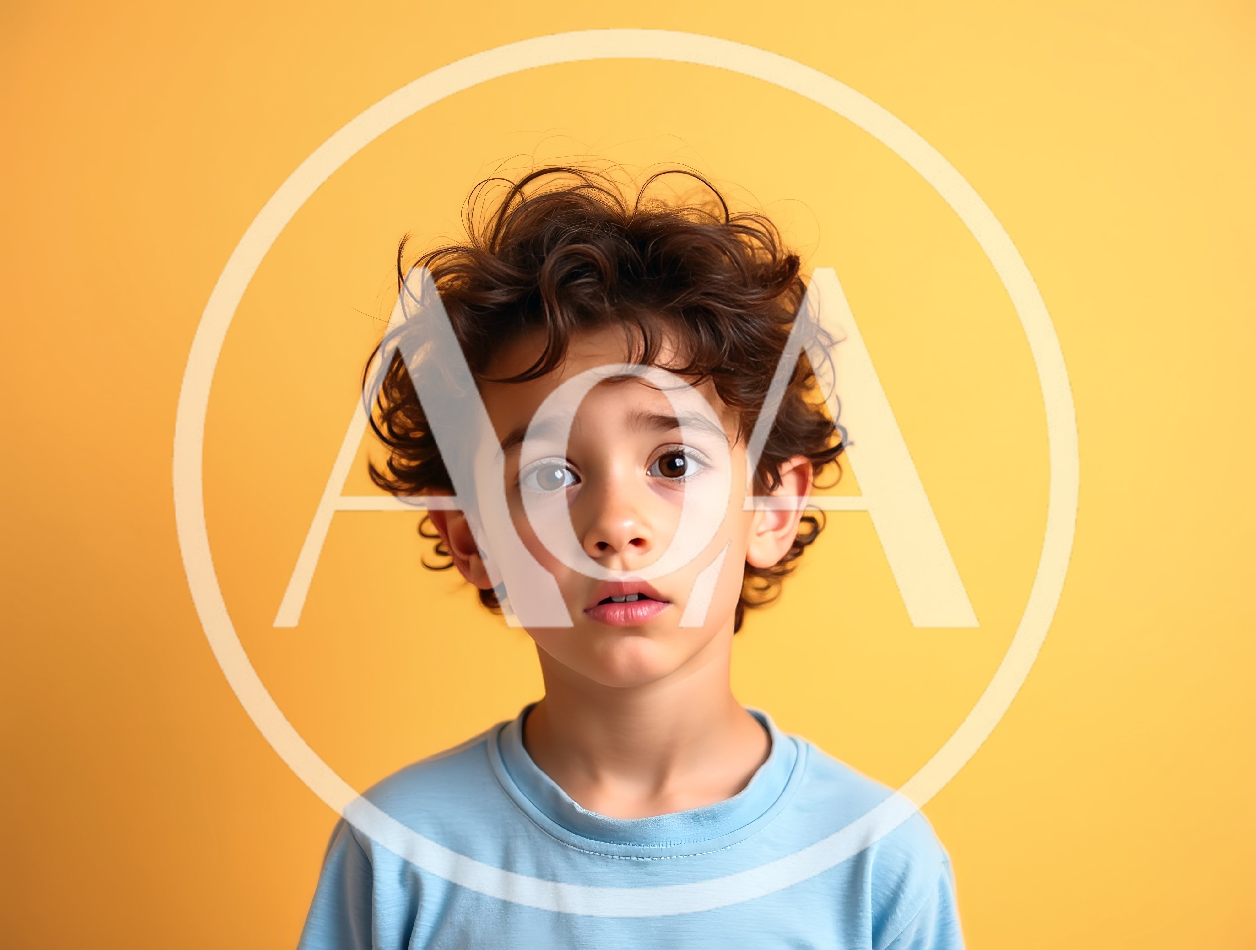 Portrait Of A Young Boy With Curly Hair