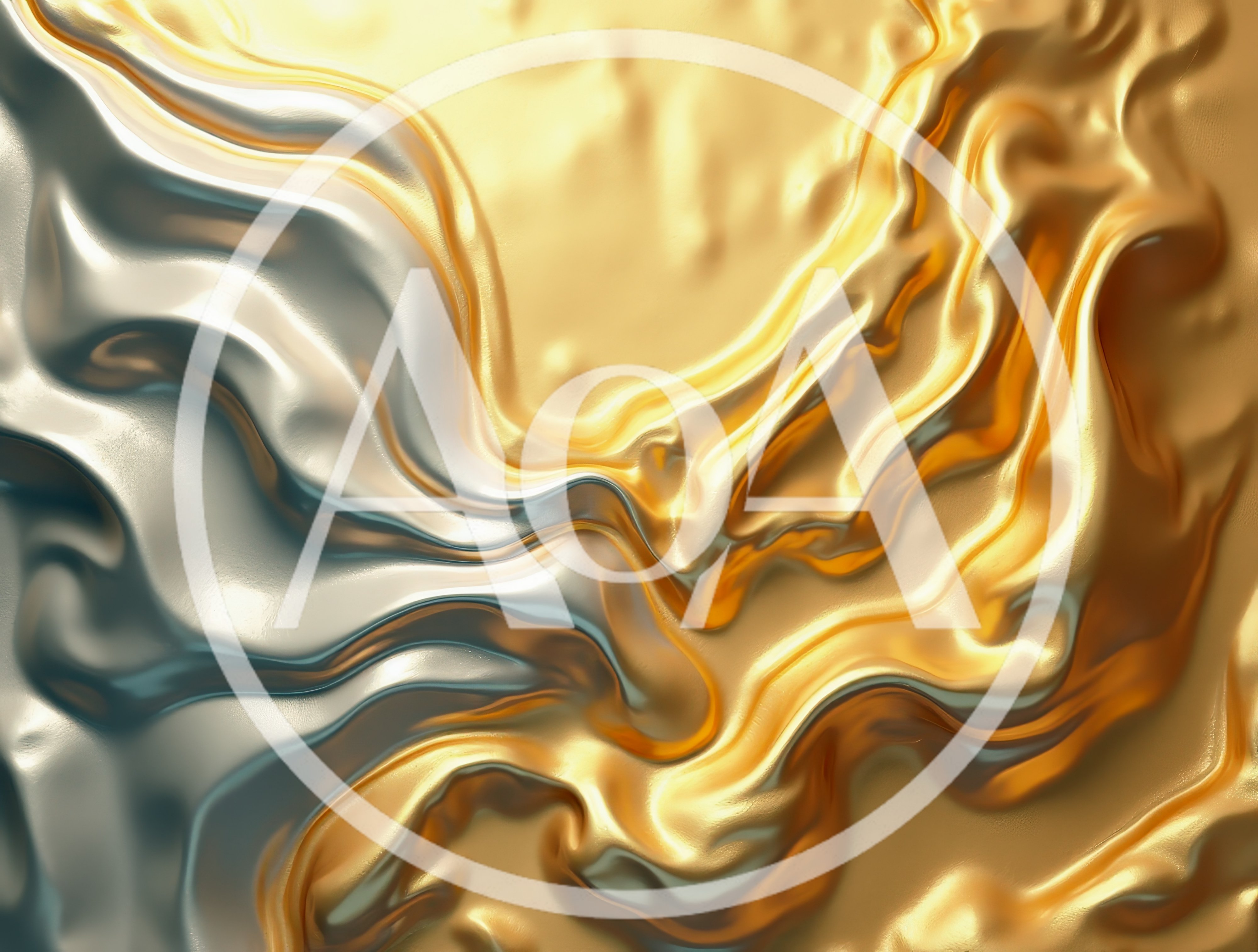 Abstract Liquid Gold and Silver Metallic Waves