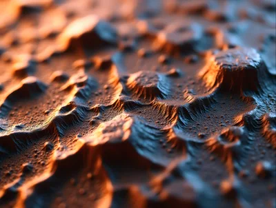Abstract 3D Landscape With Cratered Terrain