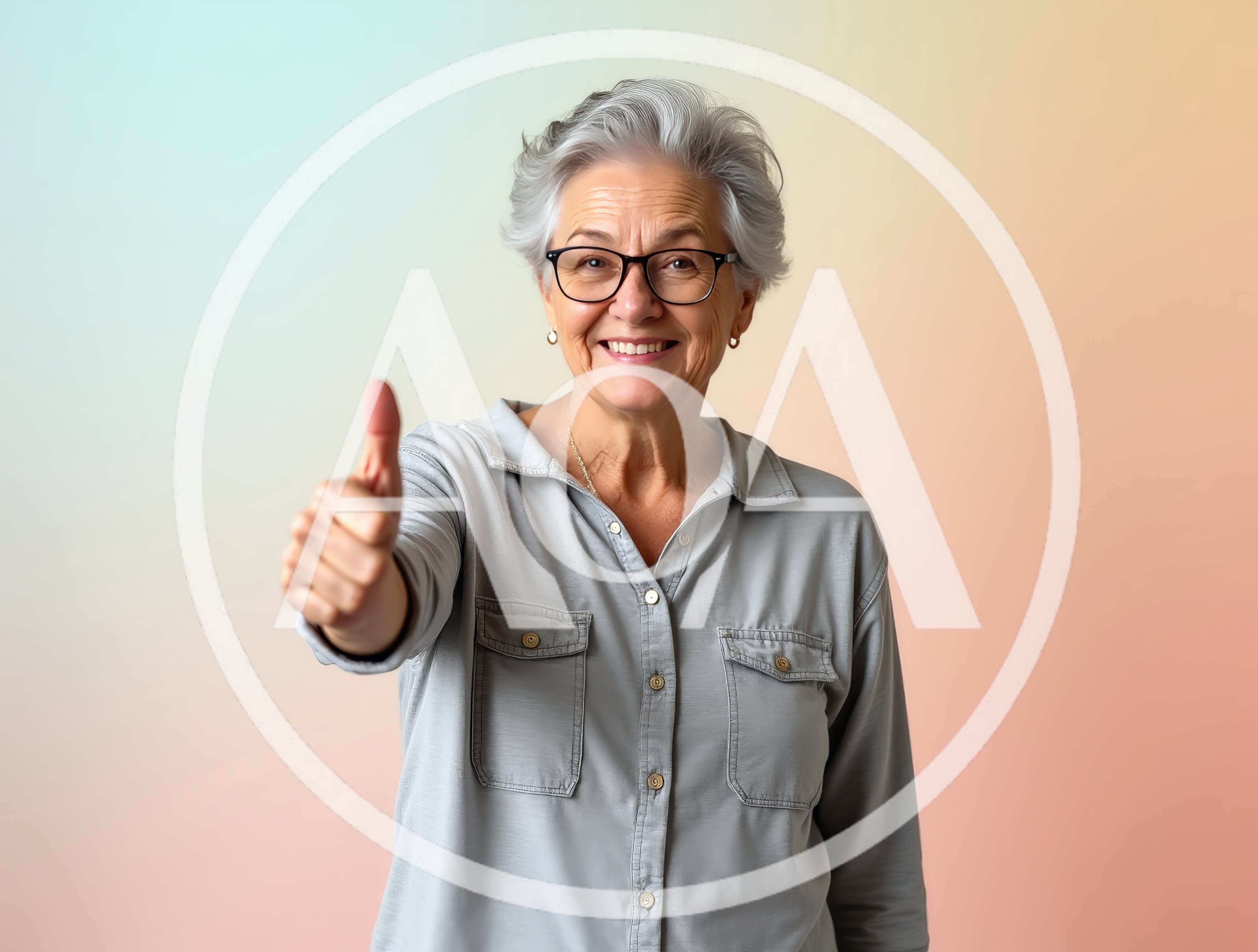 Smiling Senior Woman Giving A Thumbs Up Gesture