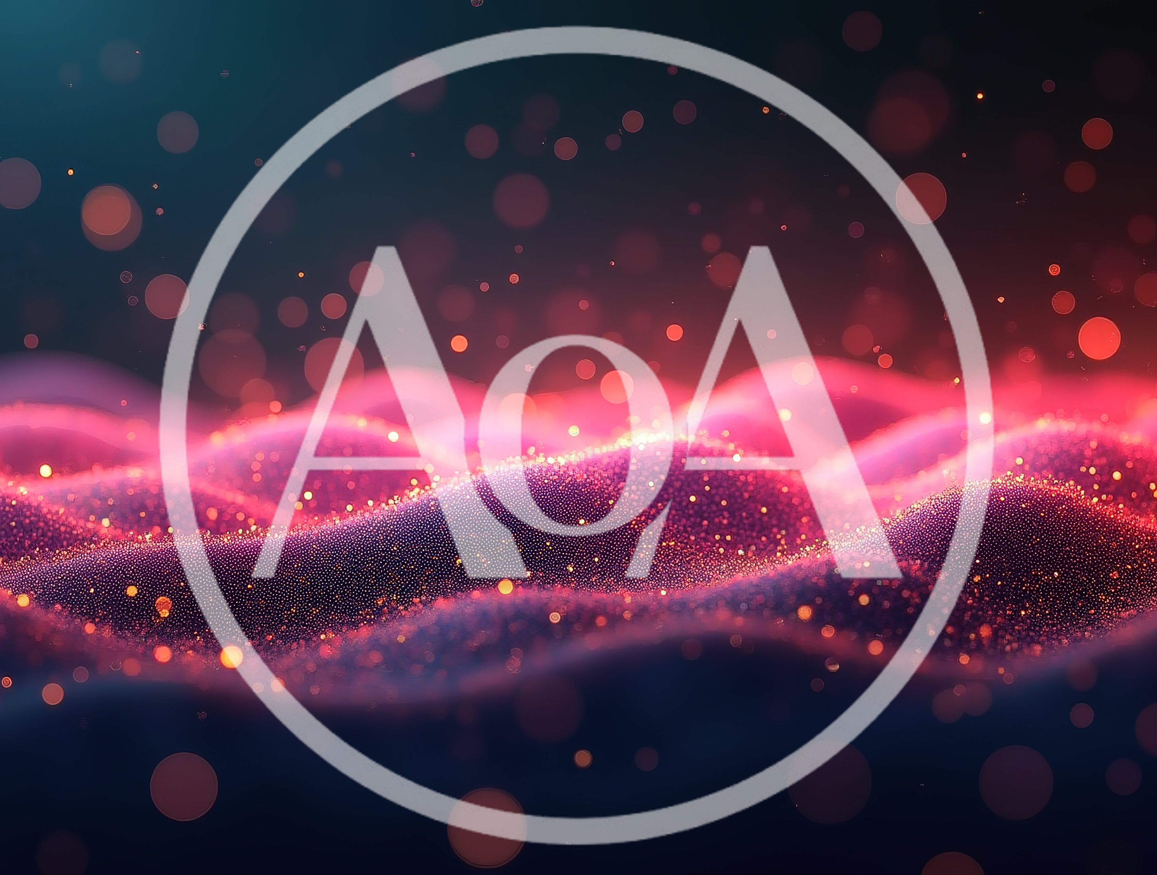 Abstract Glowing Pink Particle Wave Background