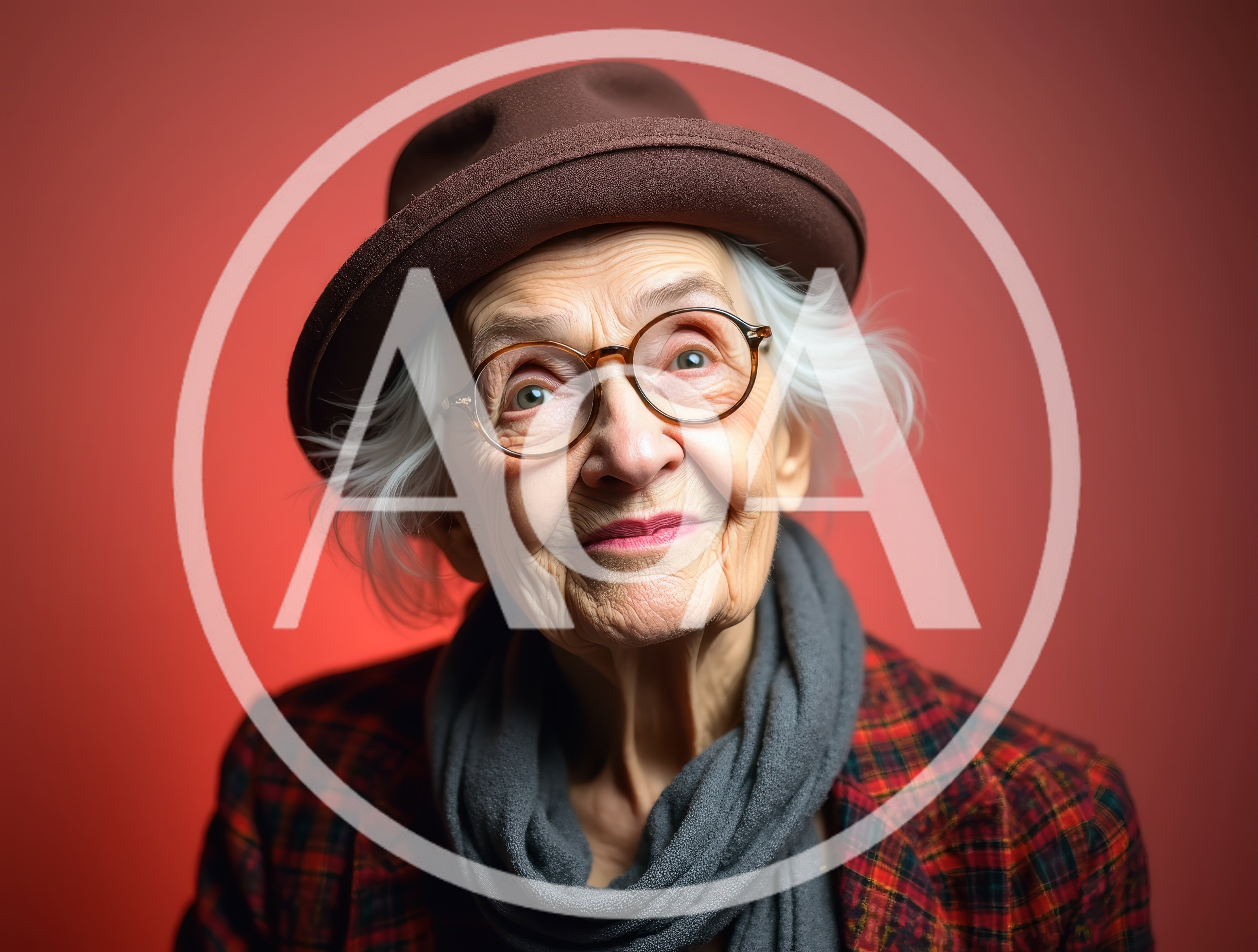 Portrait Of An Elderly Woman Wearing A Fedora
