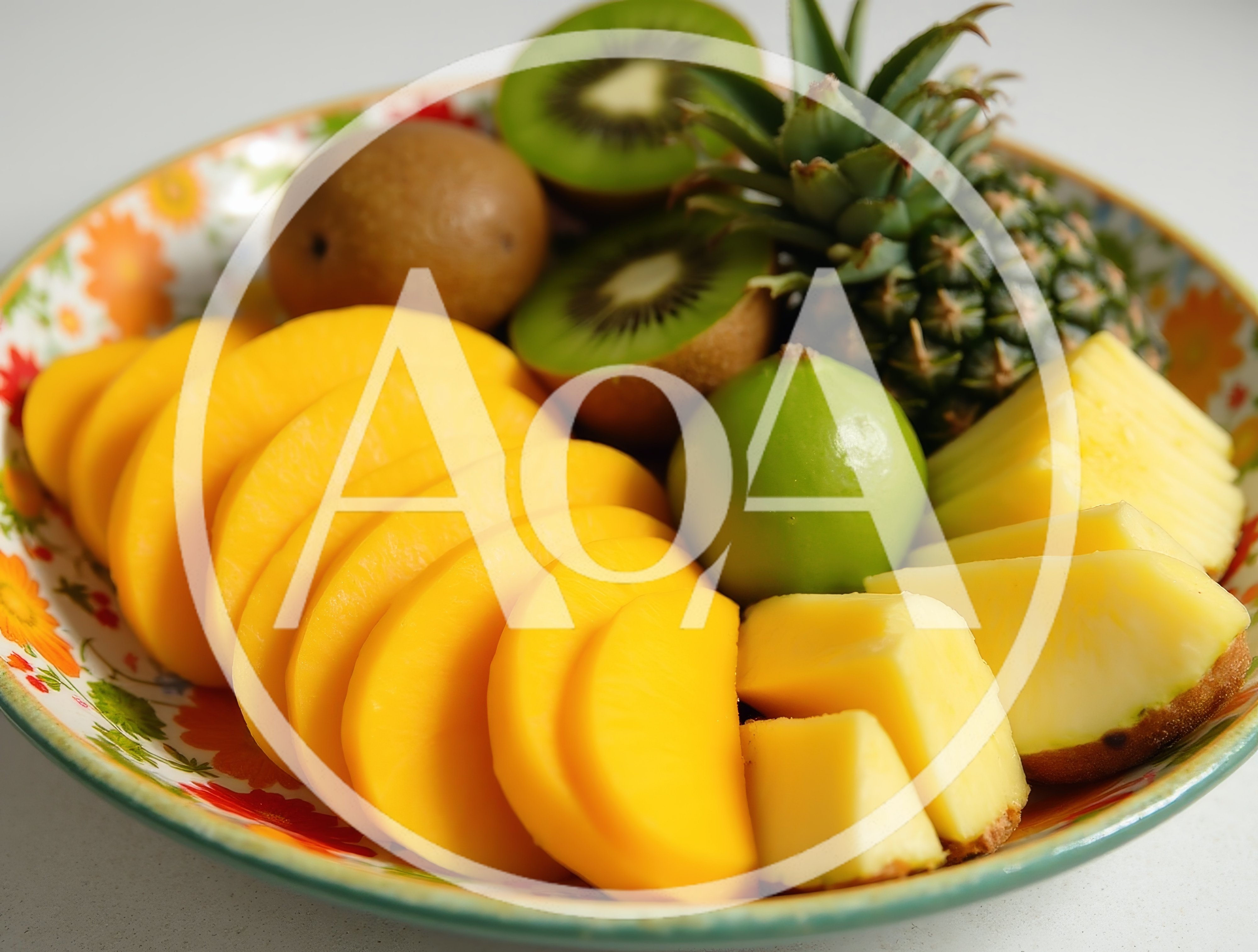 Fresh Tropical Fruit Platter On A Decorative Plate