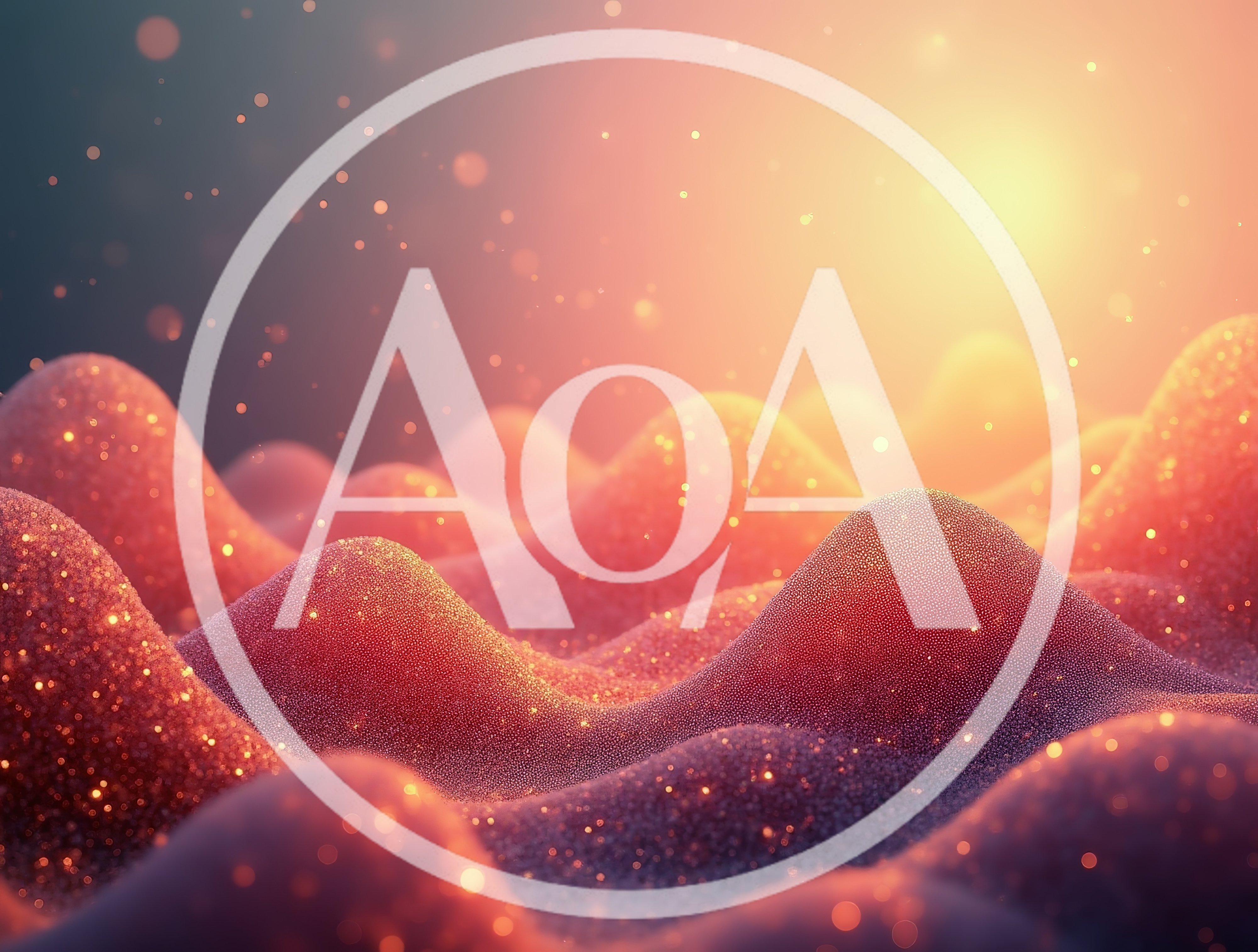 Abstract Wavy Landscape With Glowing Particles