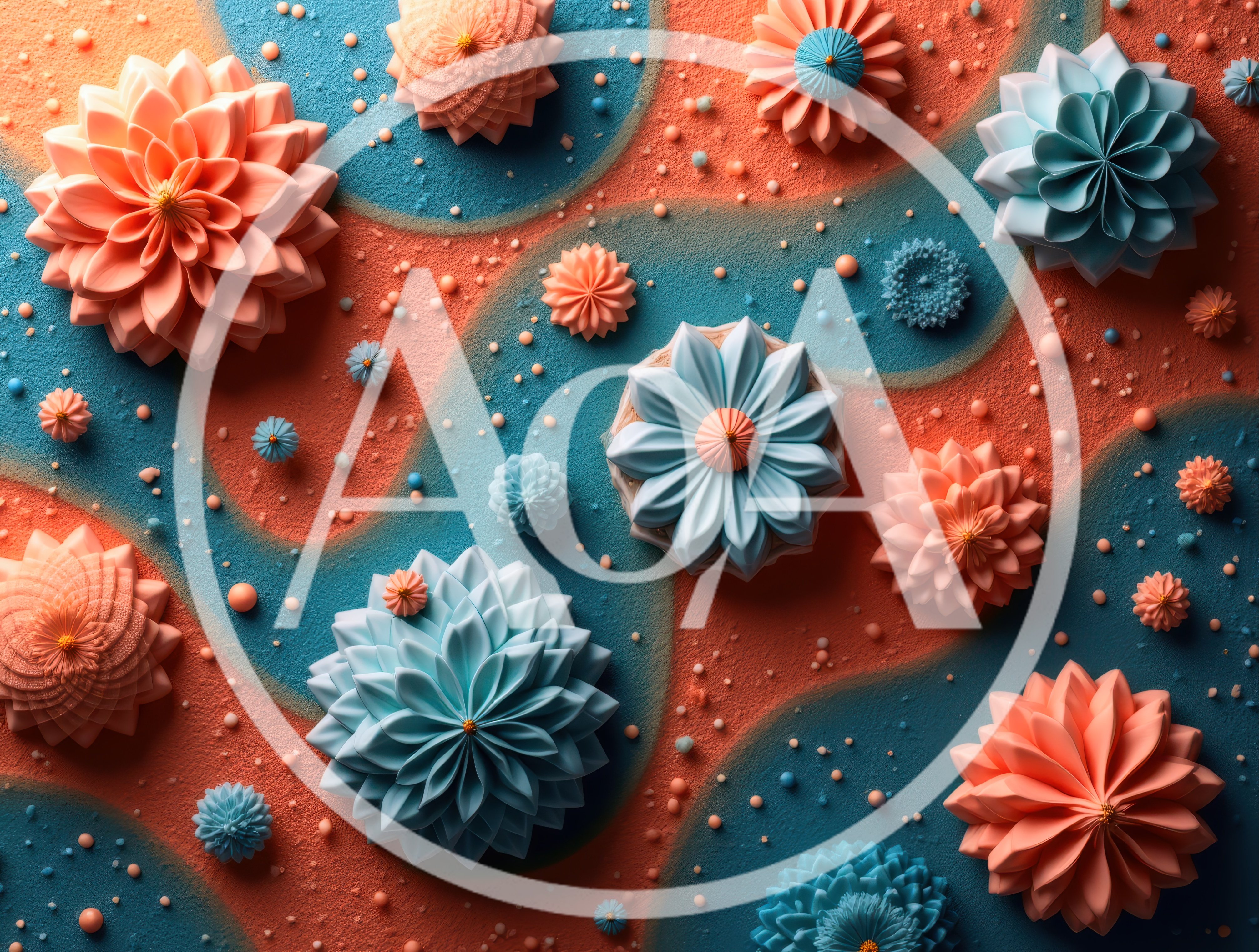 Abstract Floral Pattern With Pastel Paper Flowers