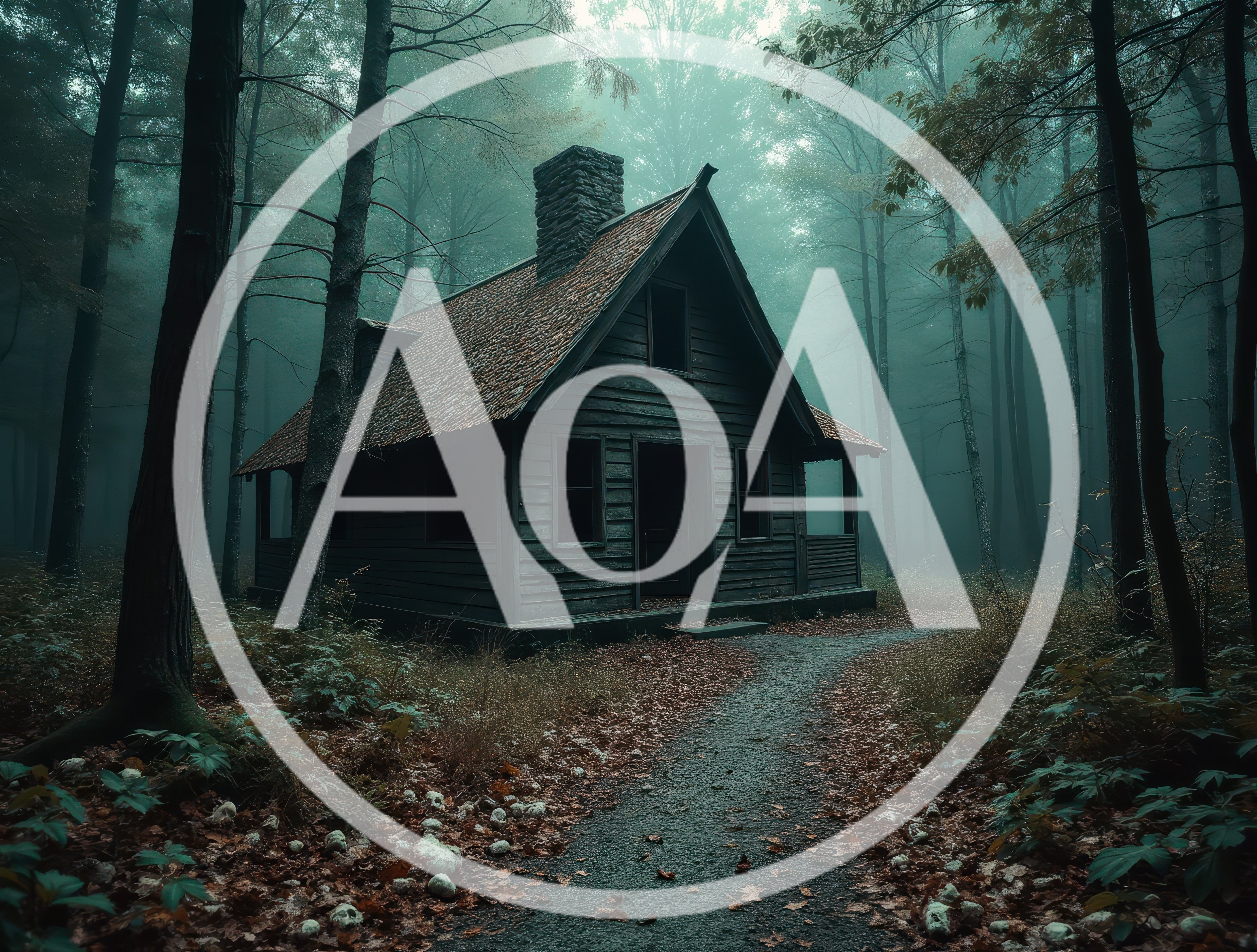 Abandoned Wooden Cabin In A Misty Forest