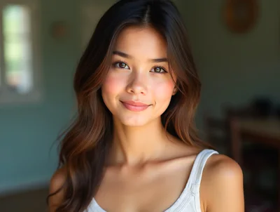 Portrait Of A Young Woman With Natural Makeup