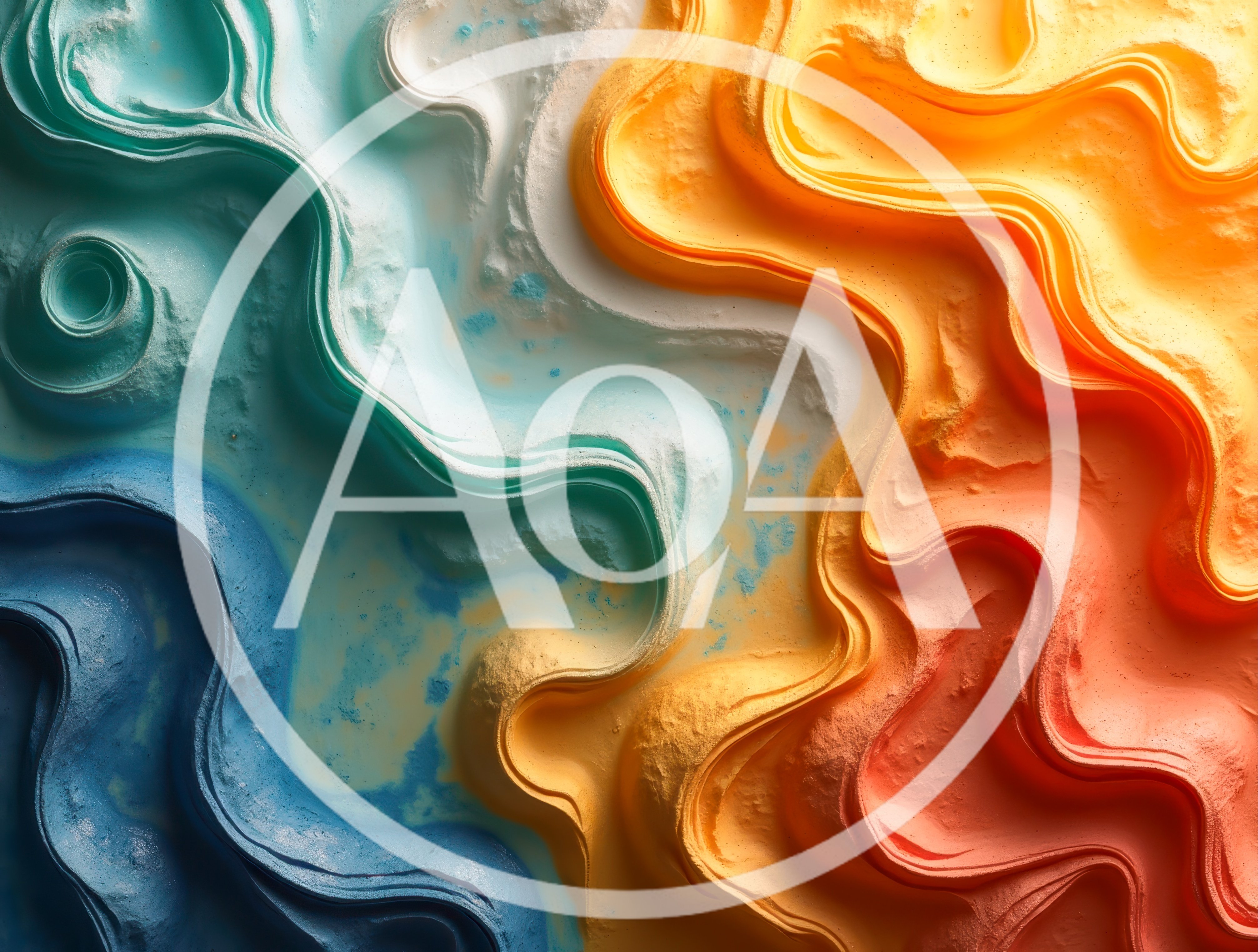 Abstract Fluid Waves Of Colorful Textured Powder