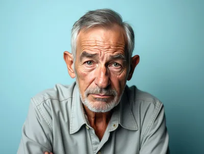 Portrait Of A Serious Elderly Man