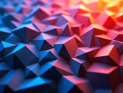 Abstract Geometric Low Poly Surface With Gradient Lighting