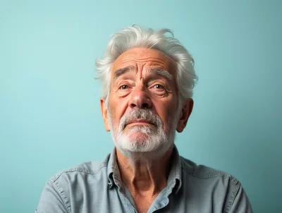 Portrait Of An Elderly Man With White Hair