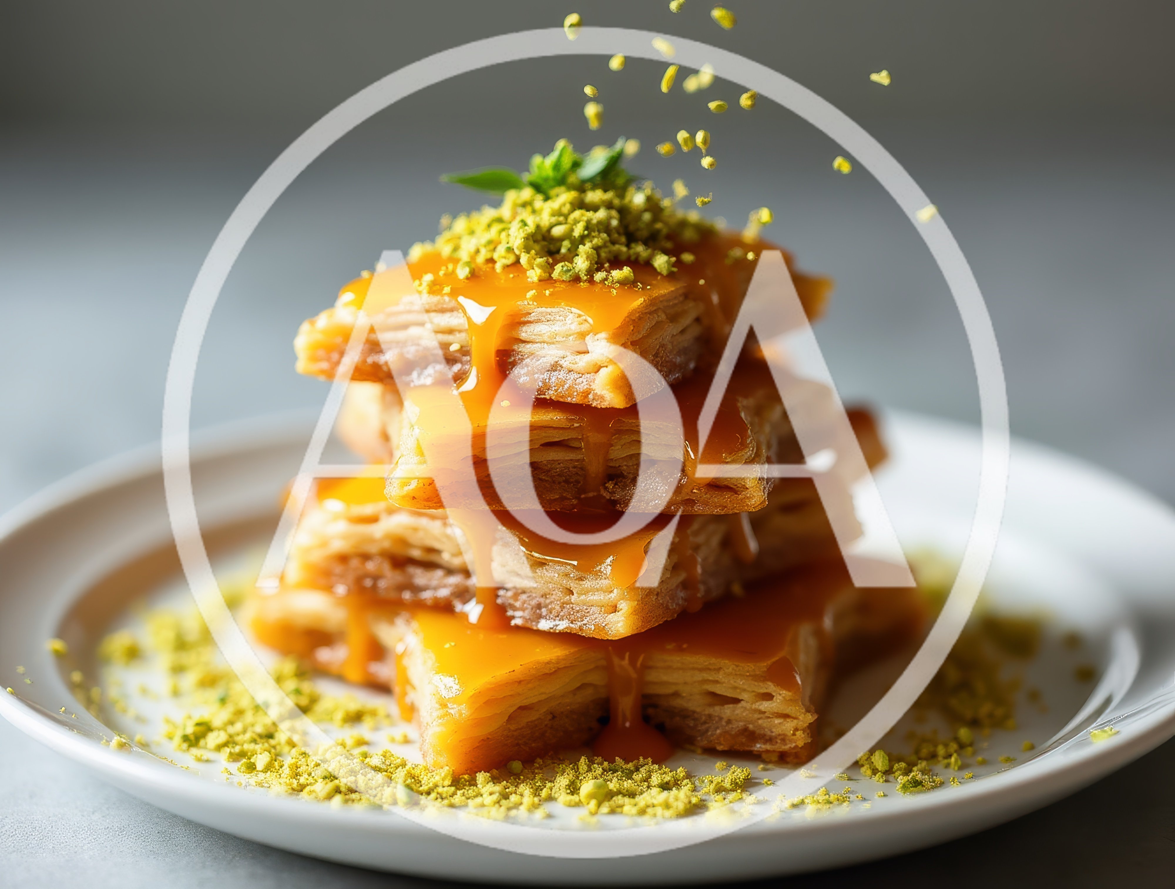 Stack of Star Shaped Baklava with Pistachio Topping