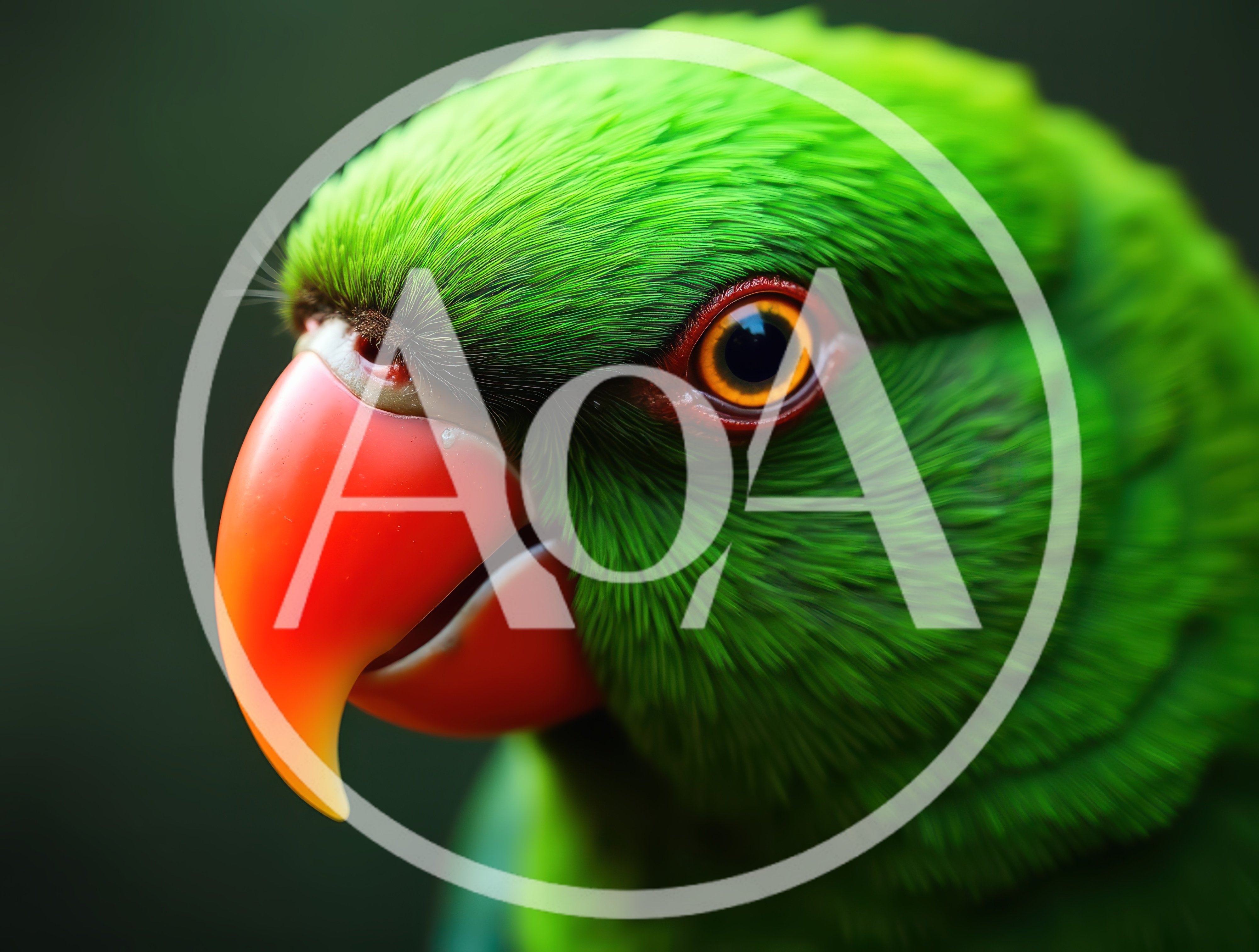 Close Up Portrait Of A Green Parrot