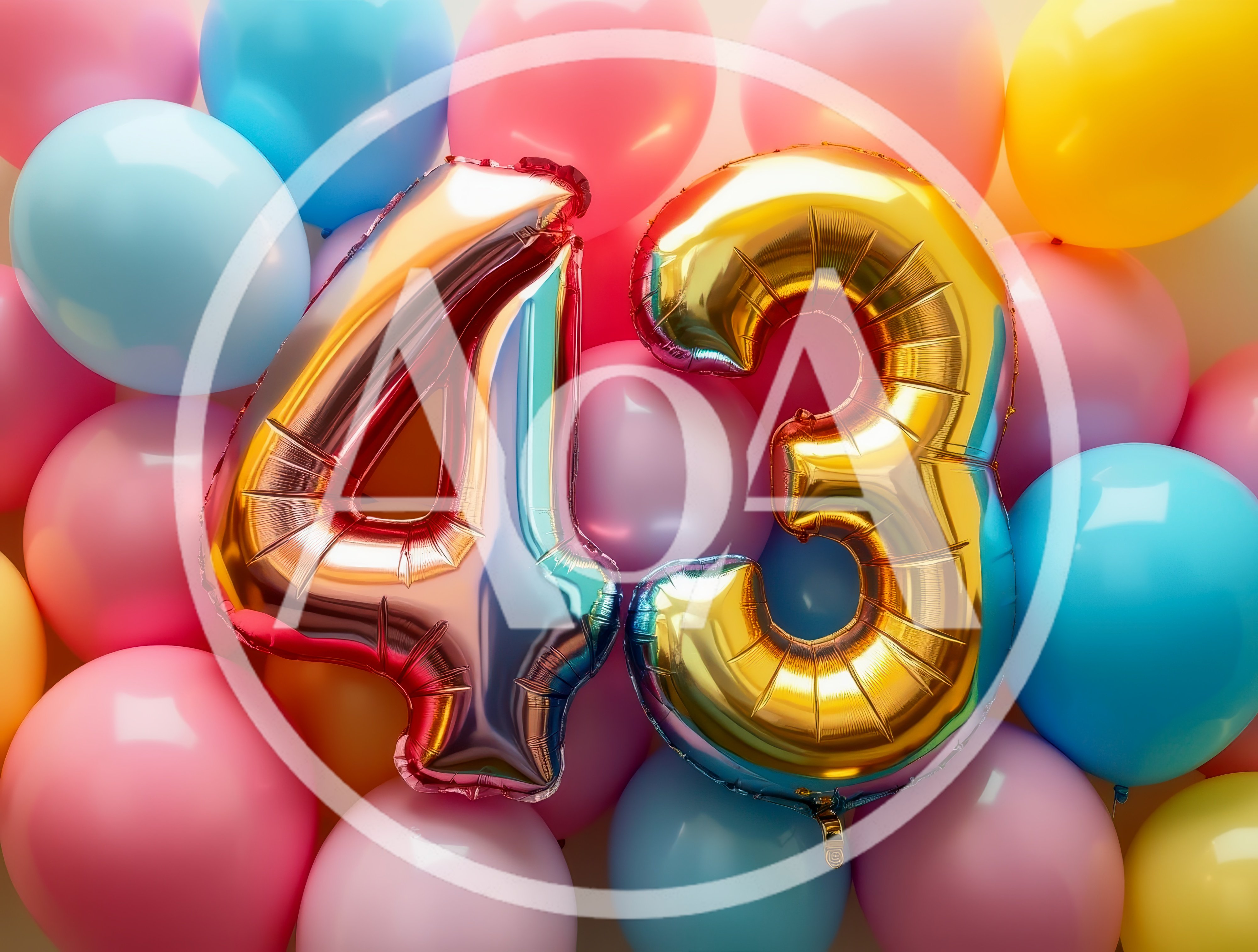 Metallic Number Forty Three Balloons For Birthday Celebration