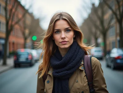 Young Woman Standing on a City Street