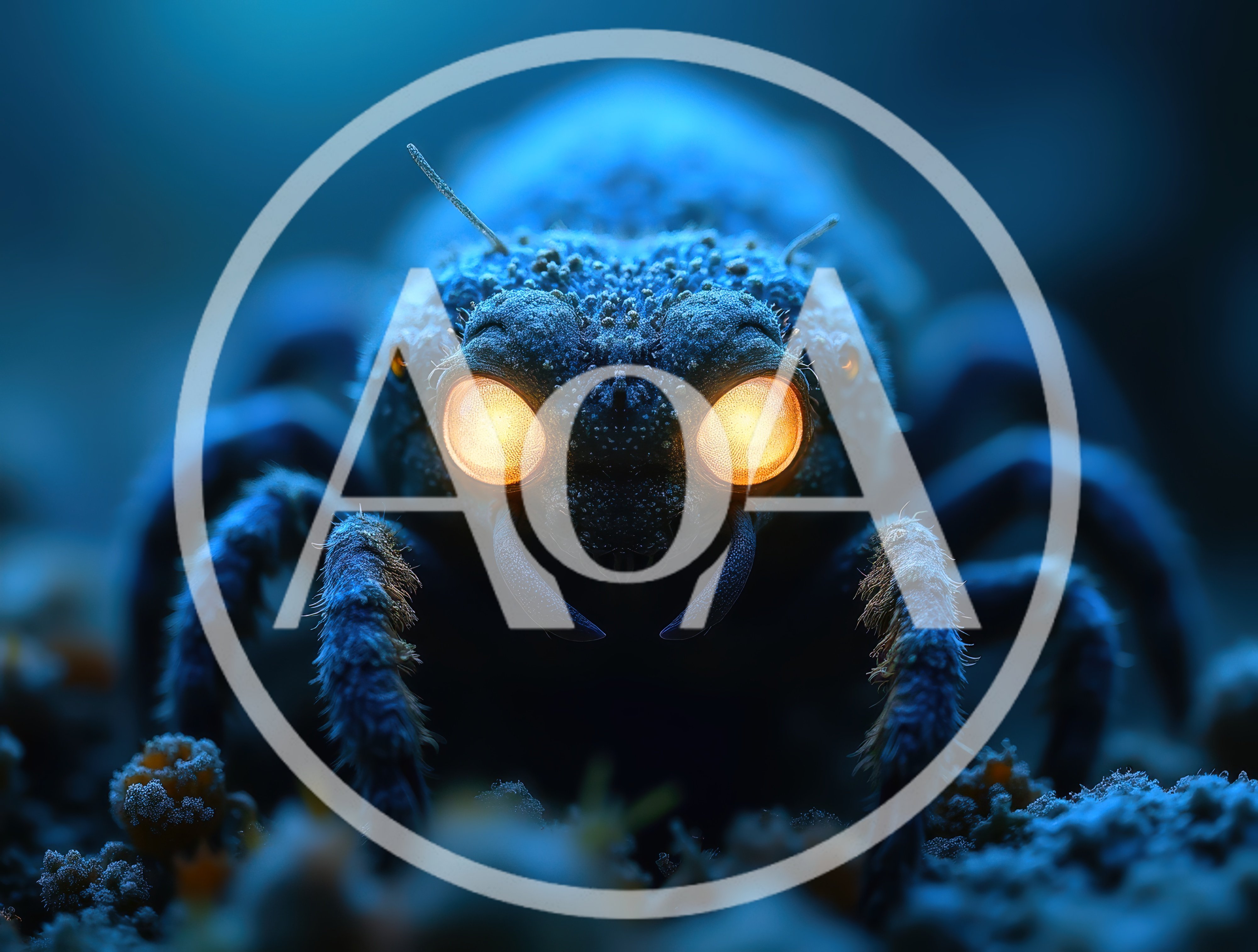Macro Close Up Of A Glowing Eyed Alien Insect