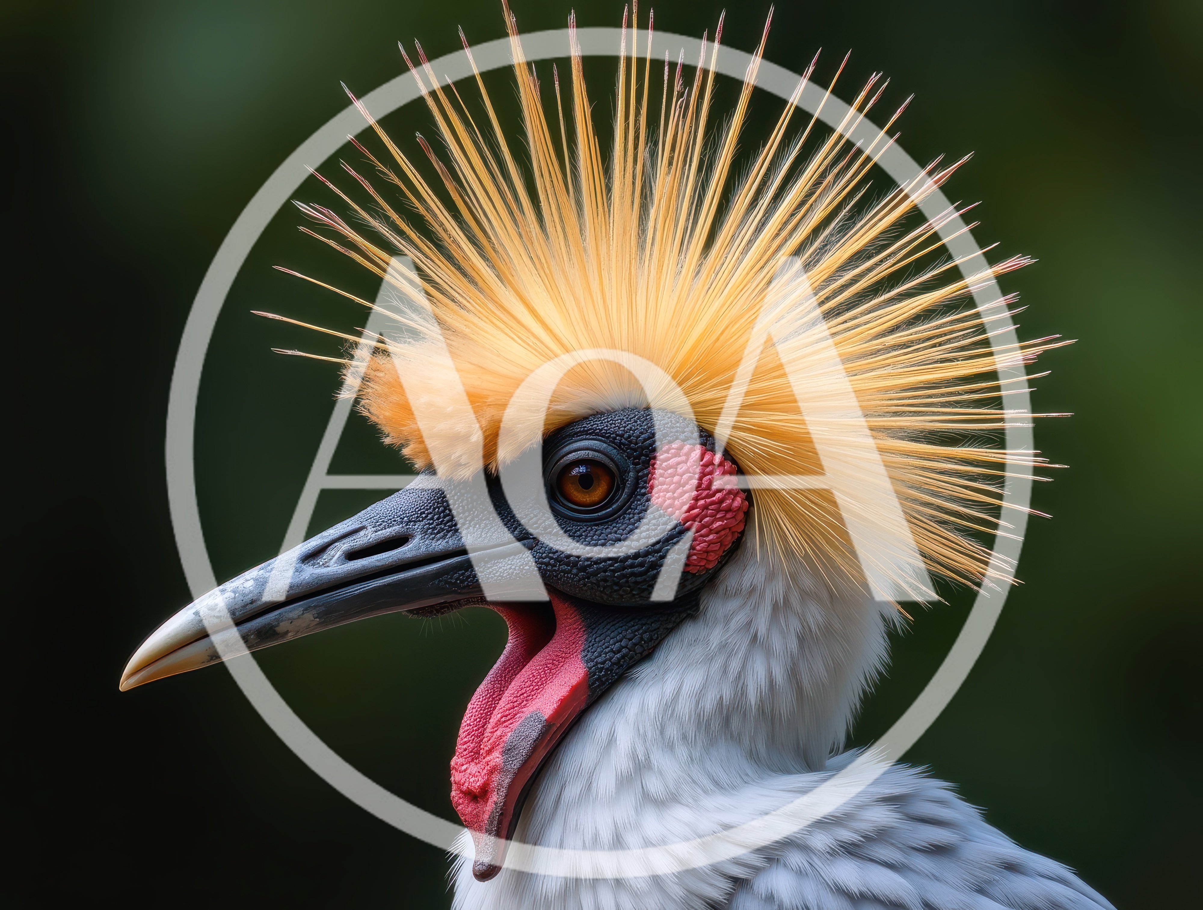 Close Up Portrait Of A Grey Crowned Crane