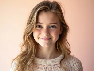 Portrait Of A Smiling Young Woman With Blonde Hair