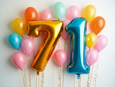 Seventy One Birthday Celebration Balloons