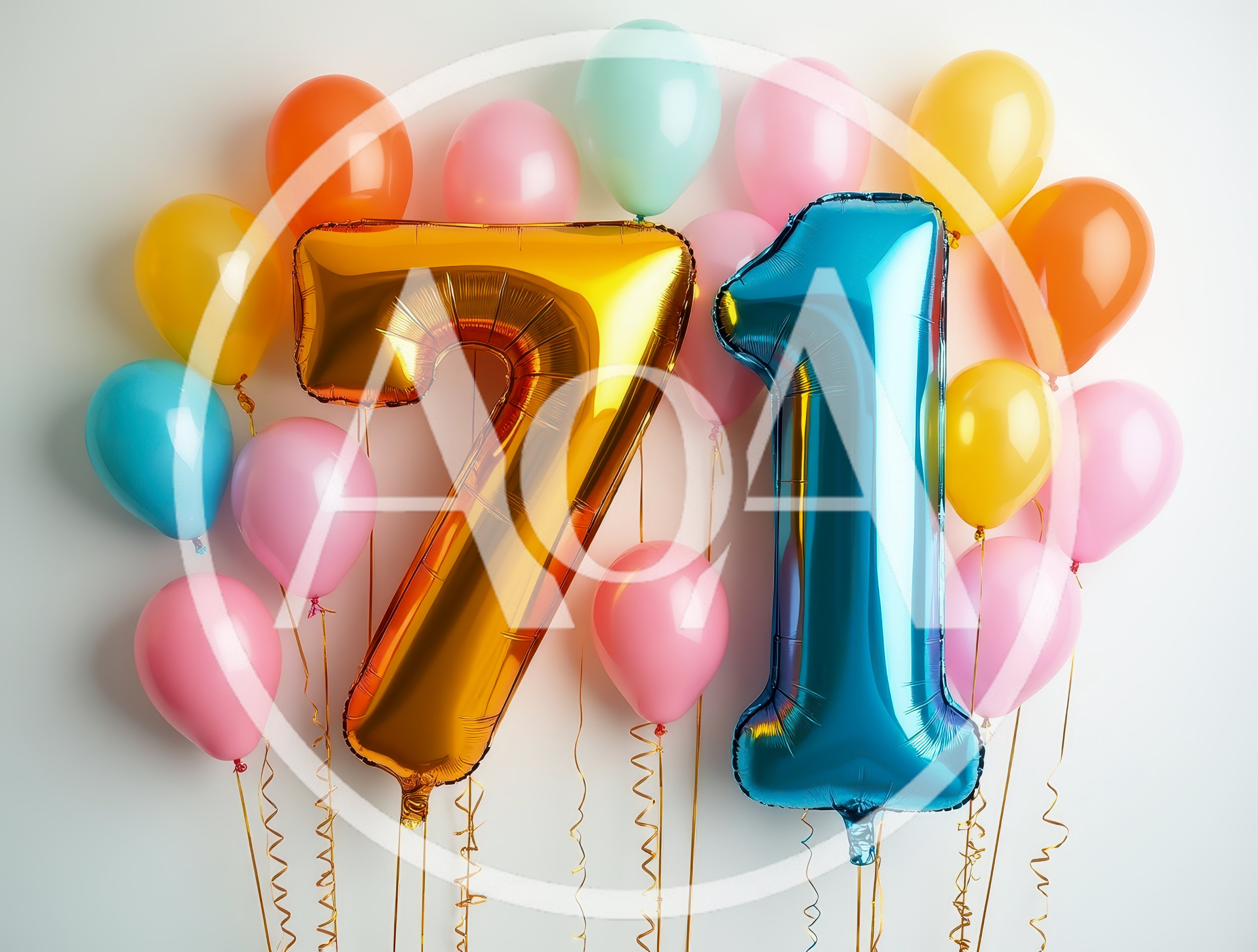 Seventy One Birthday Celebration Balloons