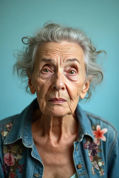 Portrait Of An Elderly Woman With Gray Hair