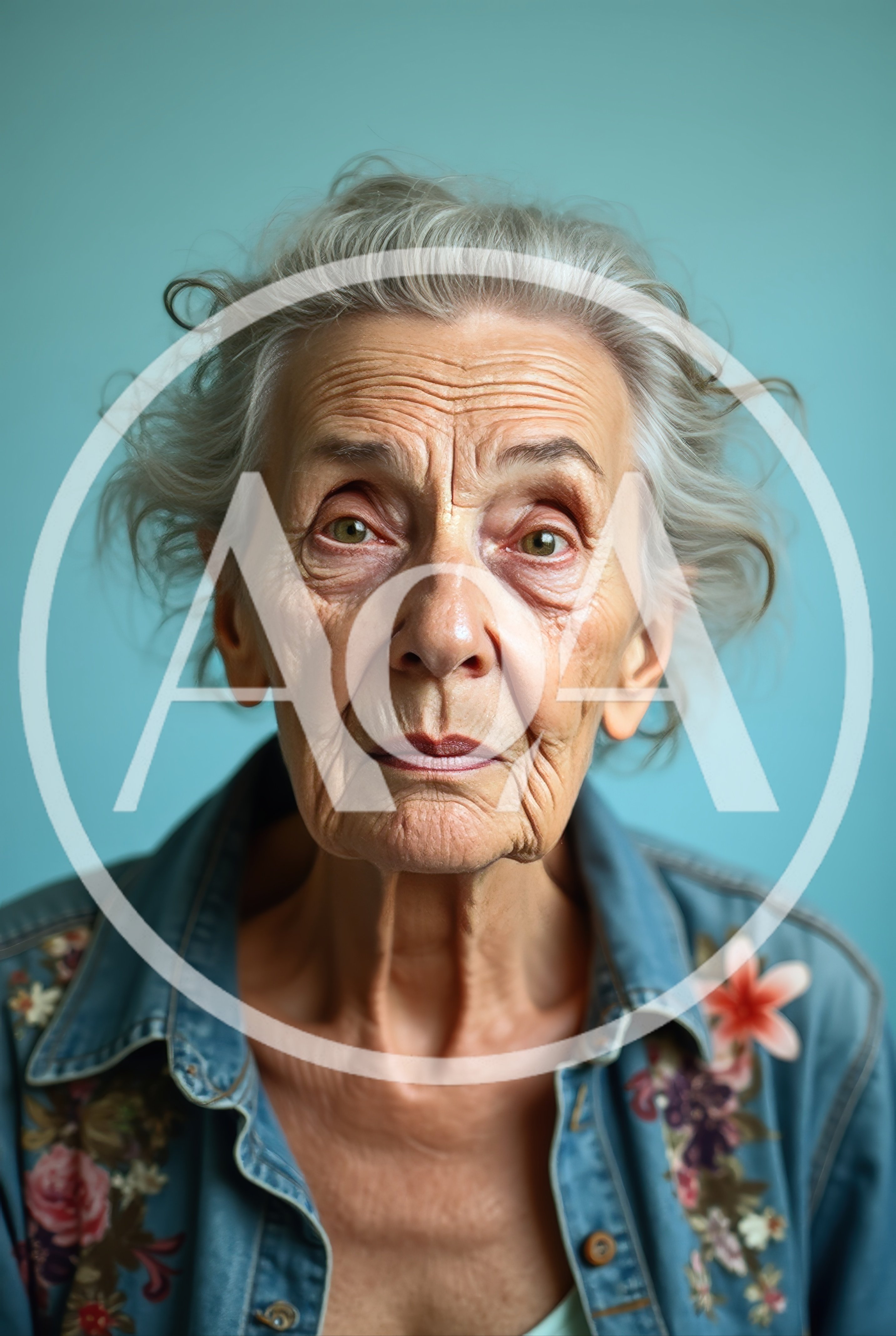Portrait Of An Elderly Woman With Gray Hair