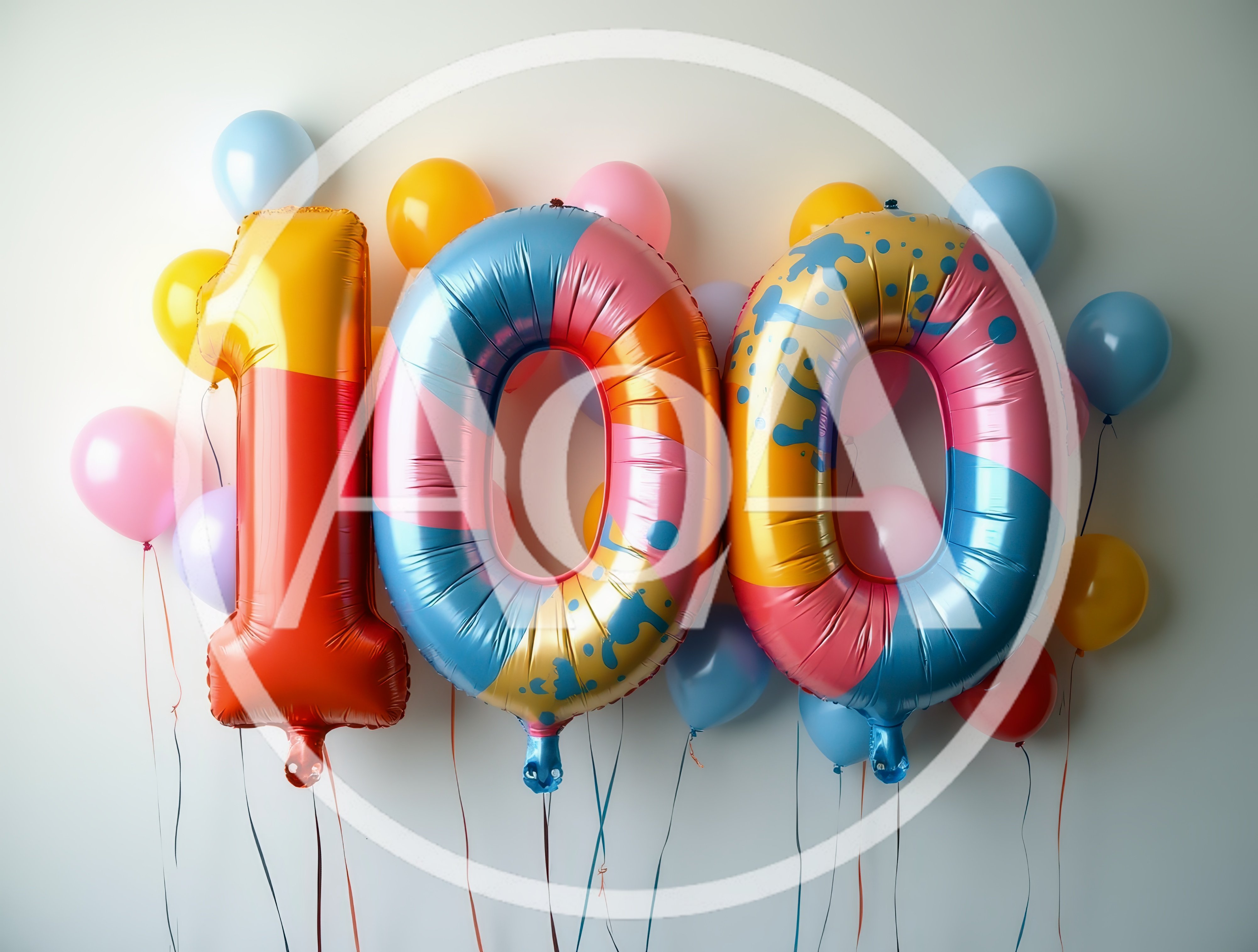 Large Number One Hundred Foil Balloons