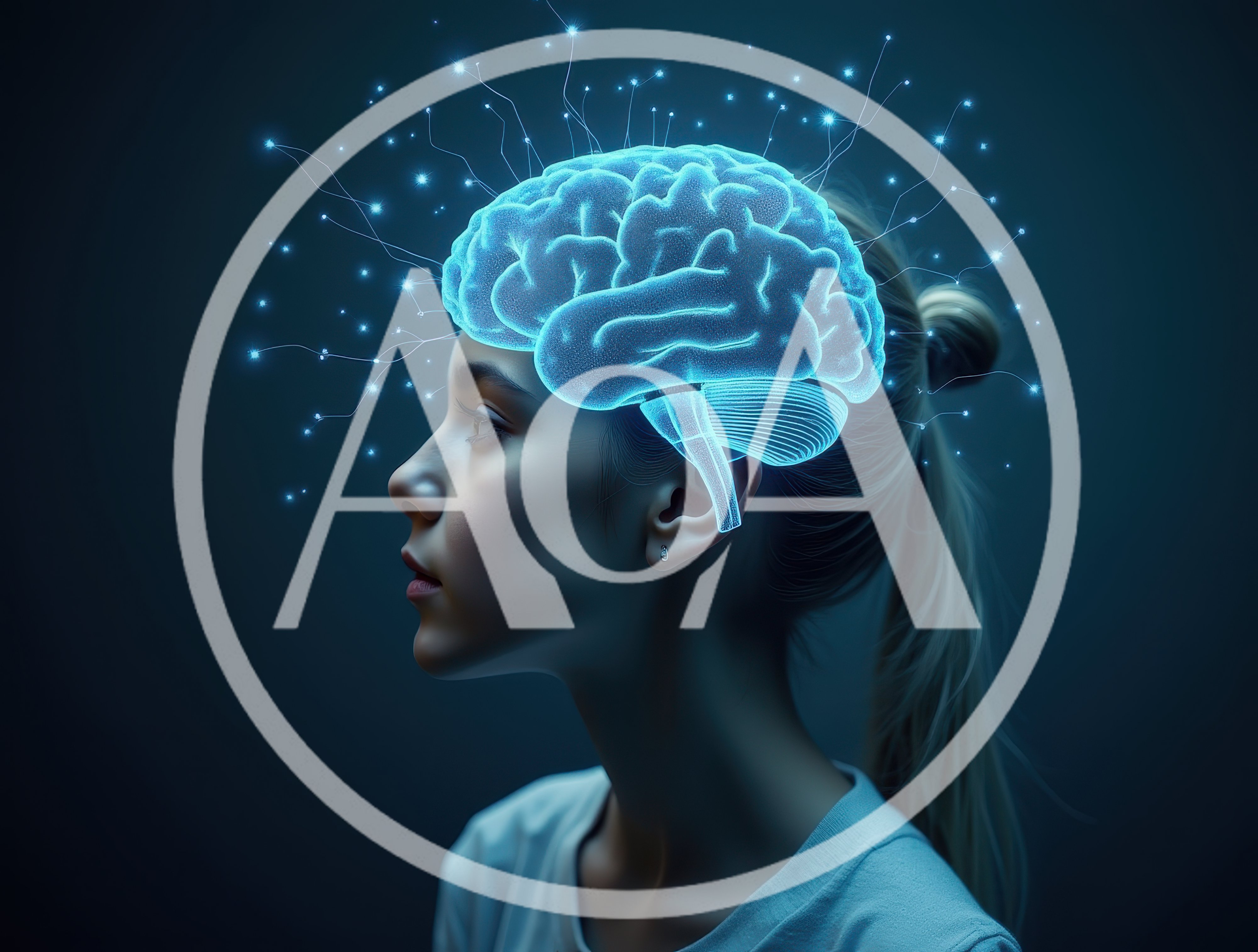 Digital Human Brain Concept With Glowing Neural Network