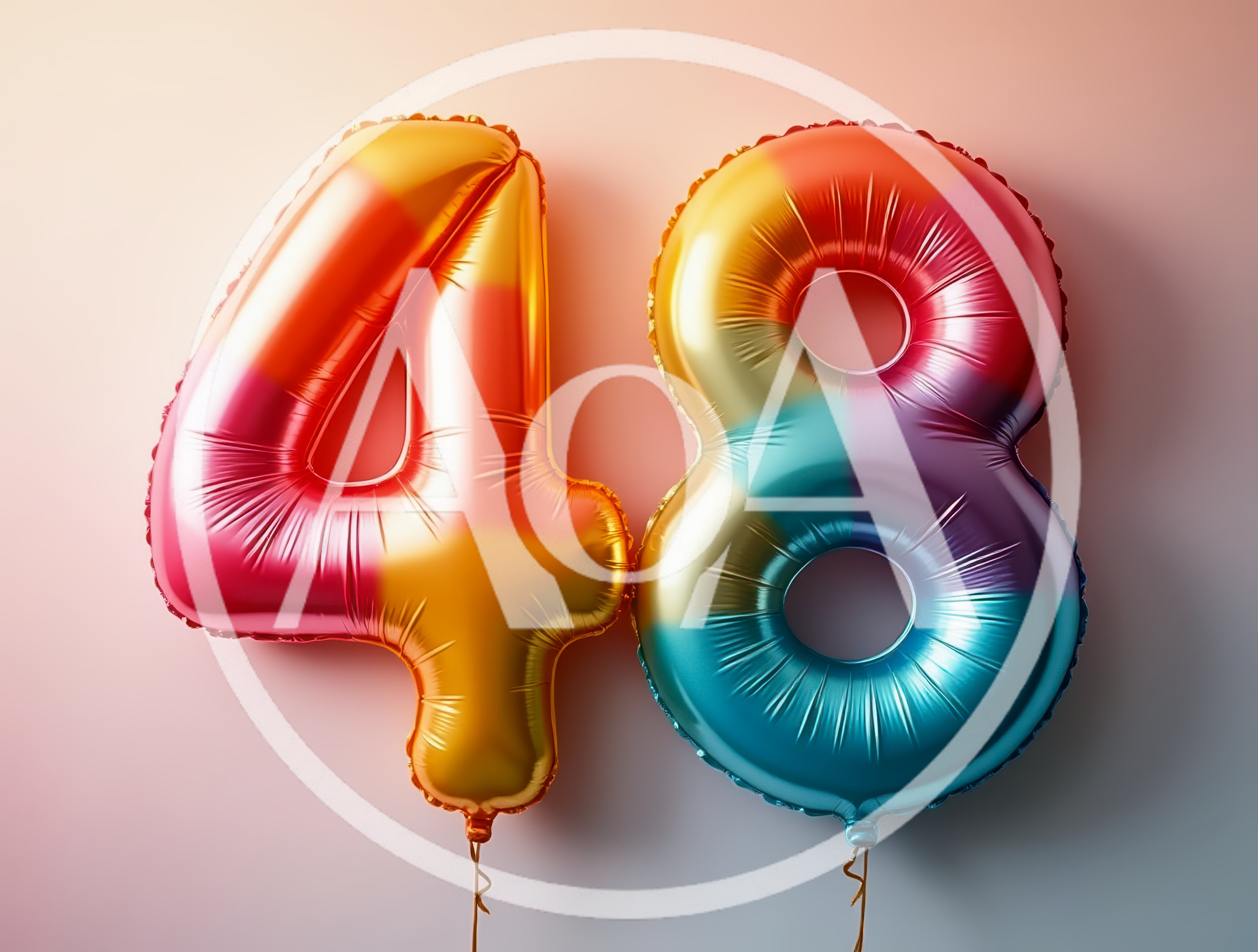Colorful Number Forty Eight Foil Balloons