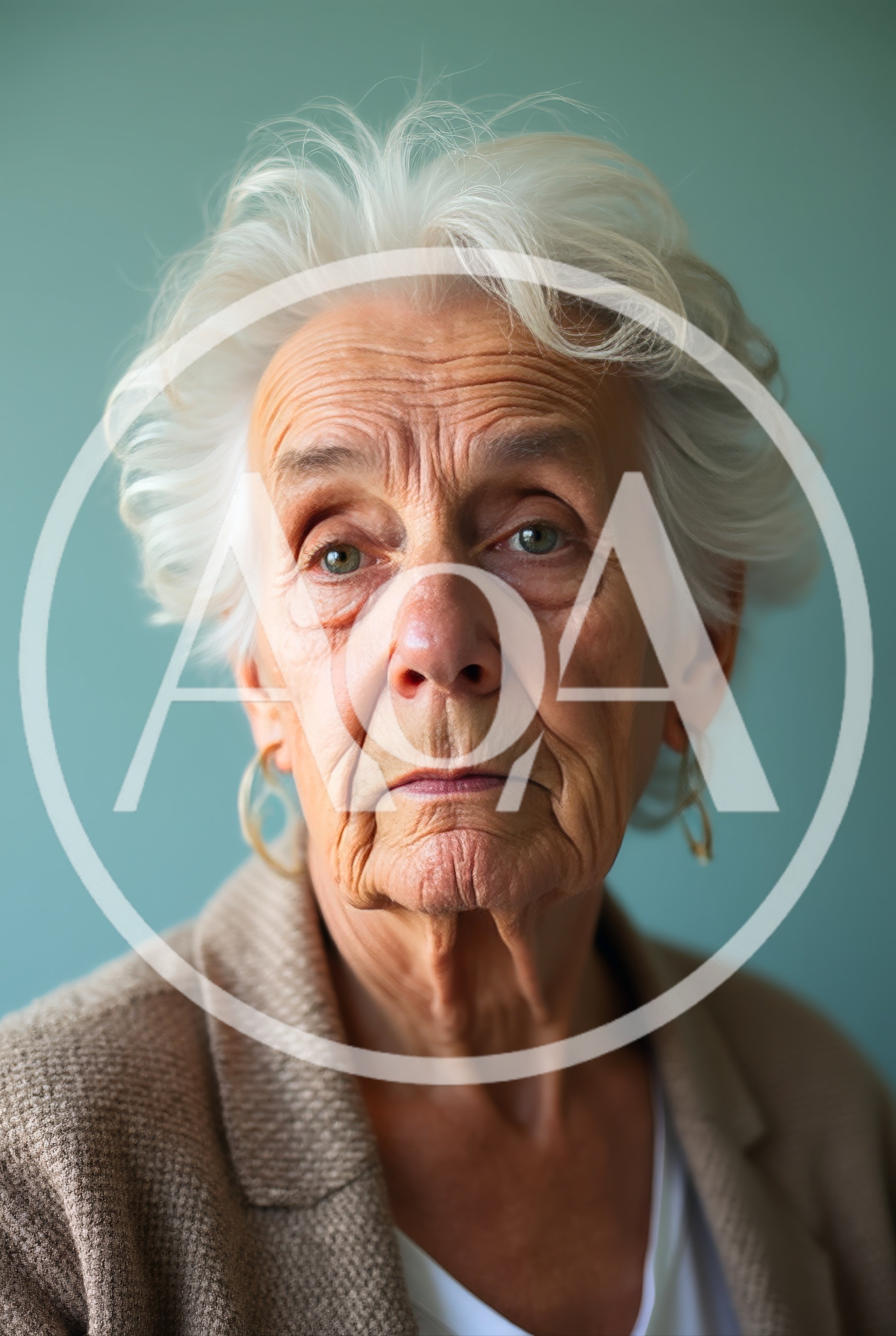 Portrait Of An Elderly Woman With White Hair